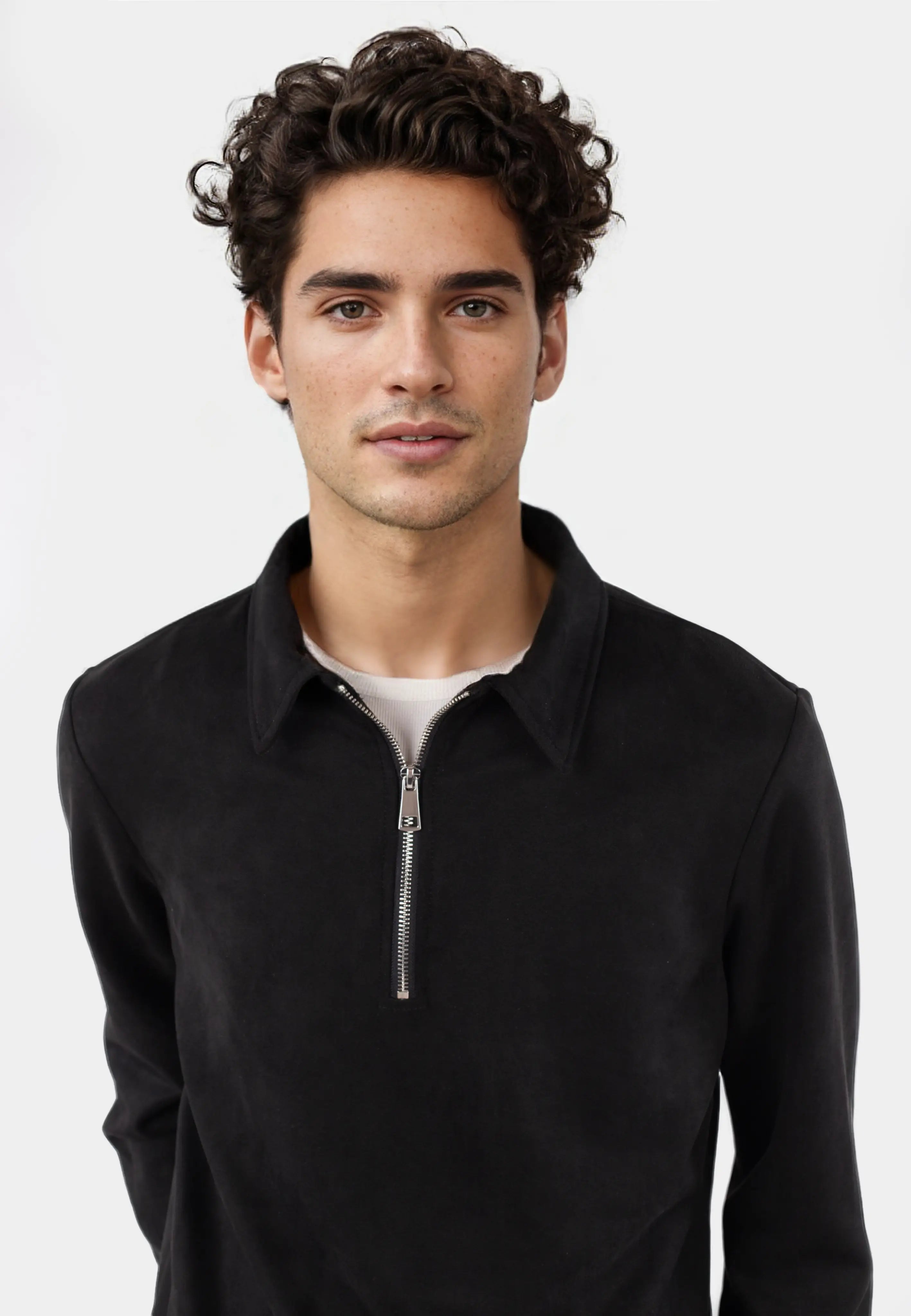 Leo vegan suede shirt - Black