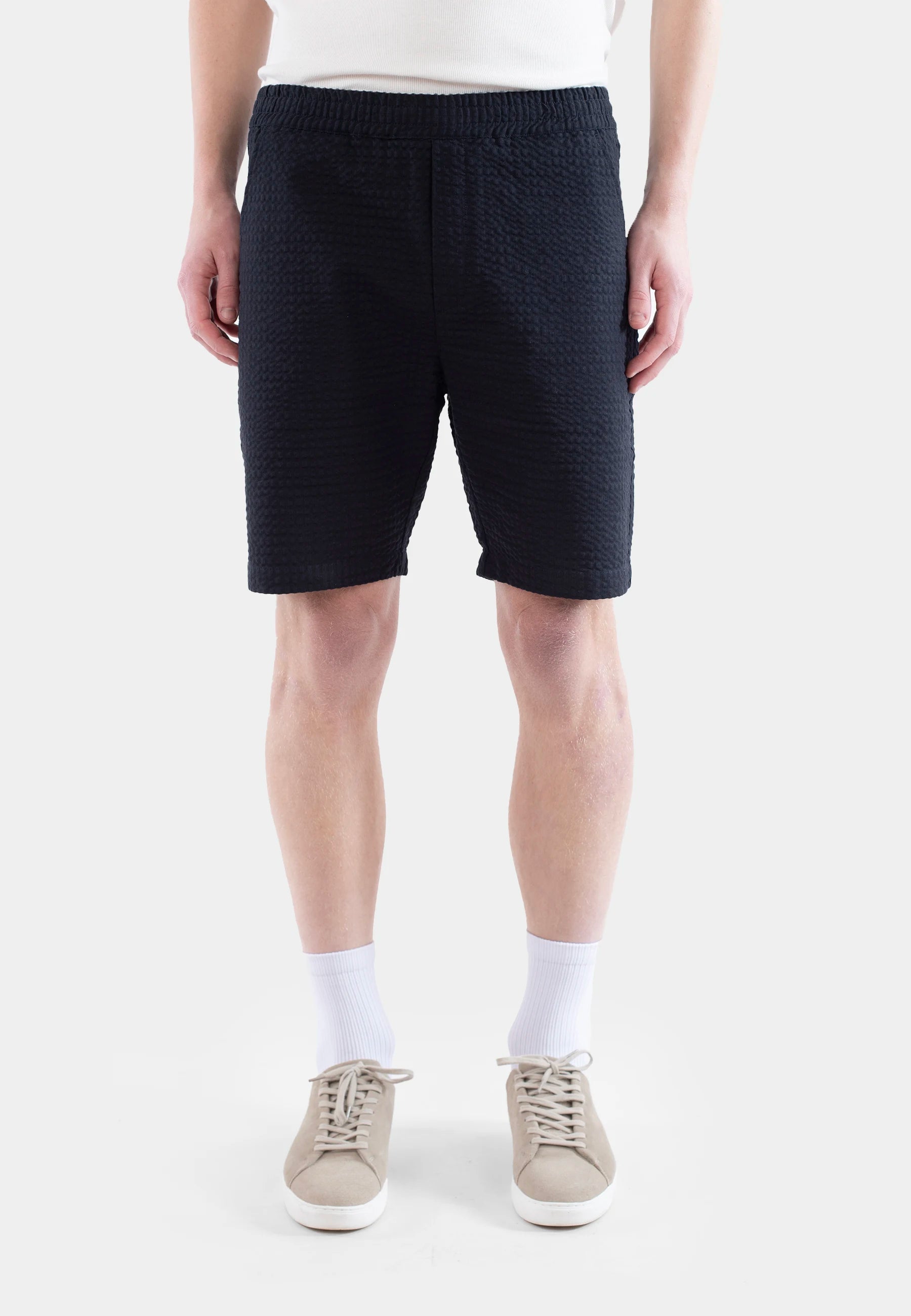 Mian seersucker shorts - Navy