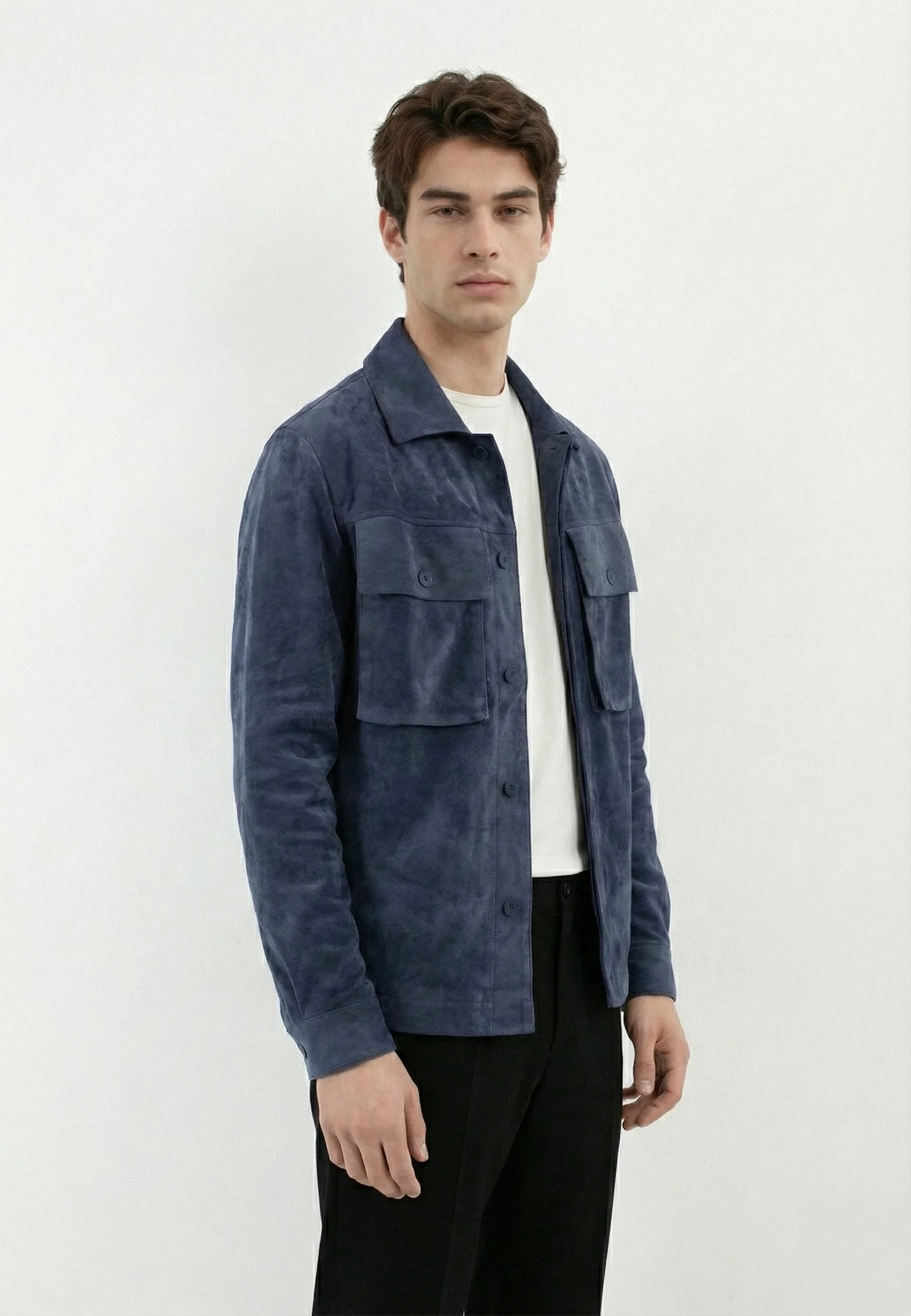 Nash vegan suede jacket - Blue