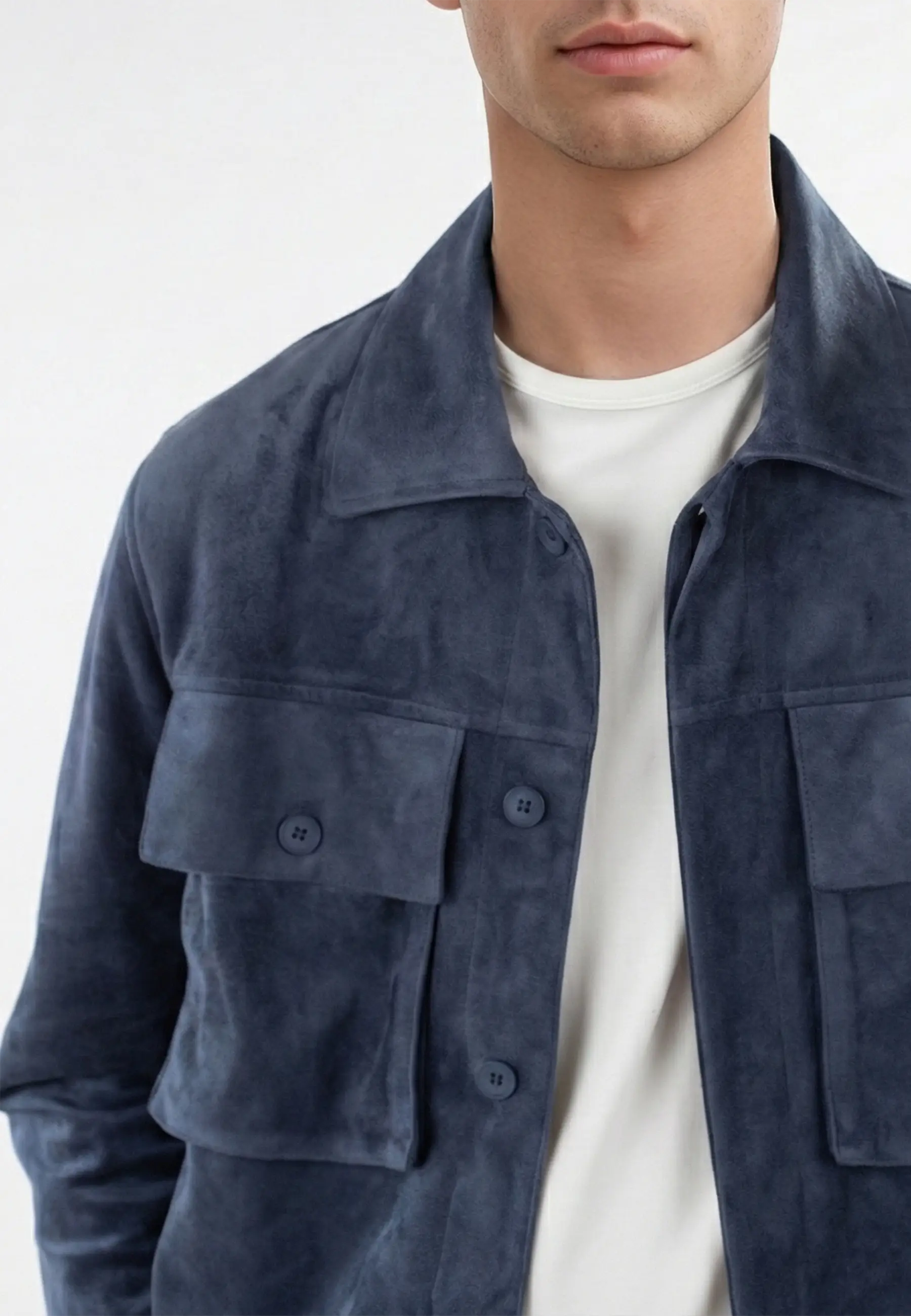 Nash vegan suede jacket - Blue