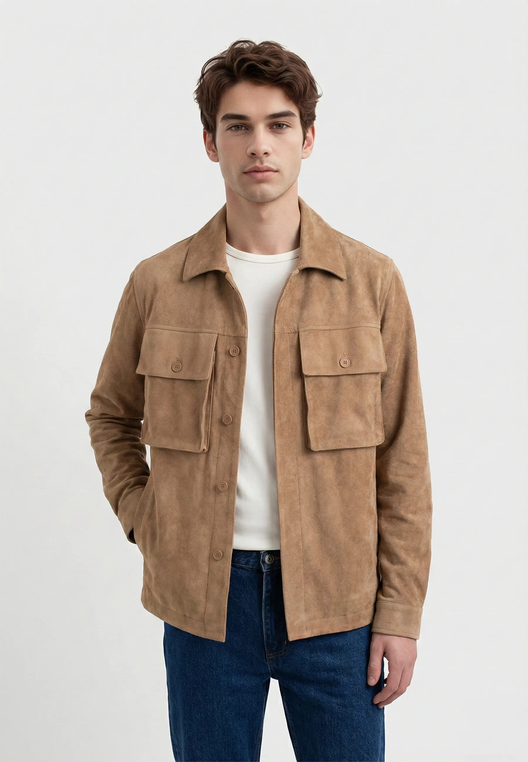 Nash vegan suede jacket - Brown
