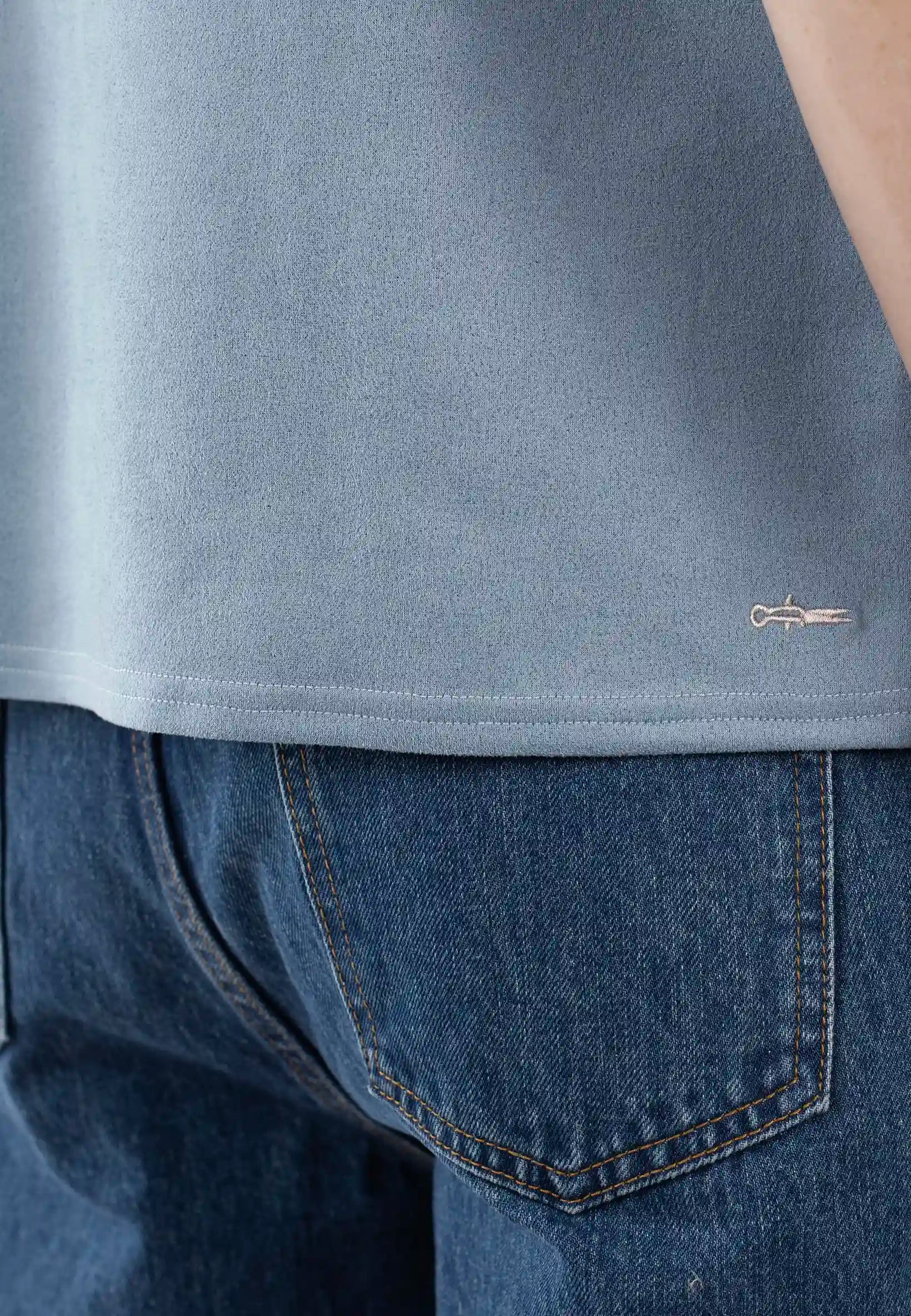 Nathan vegan suede shirt - Blue