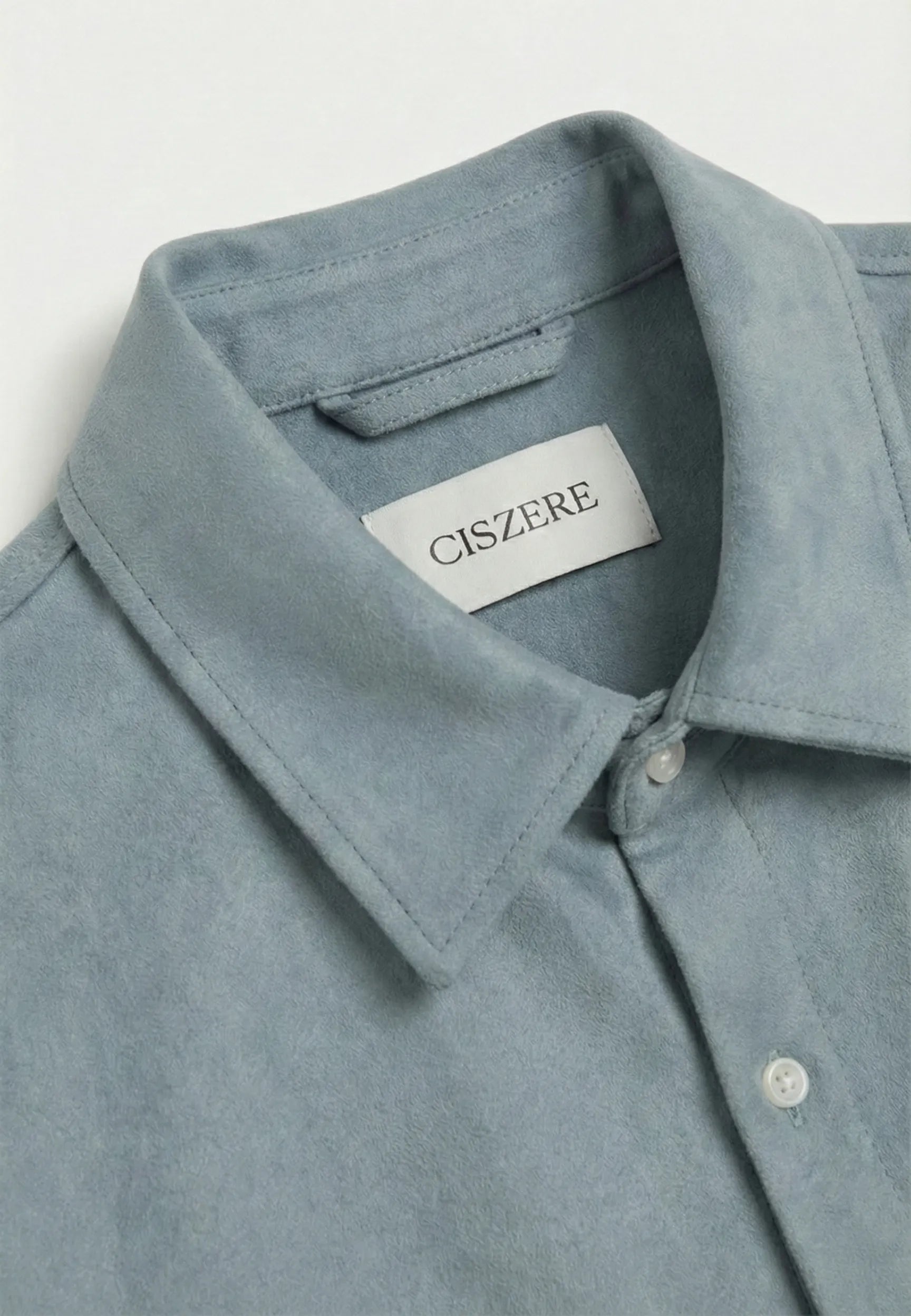 Nathan vegan suede shirt - Blue