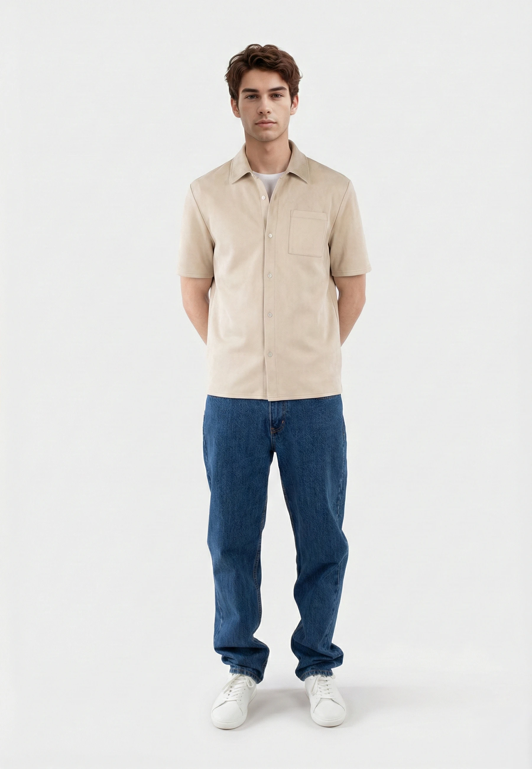 Nathan vegan suede shirt - Beige