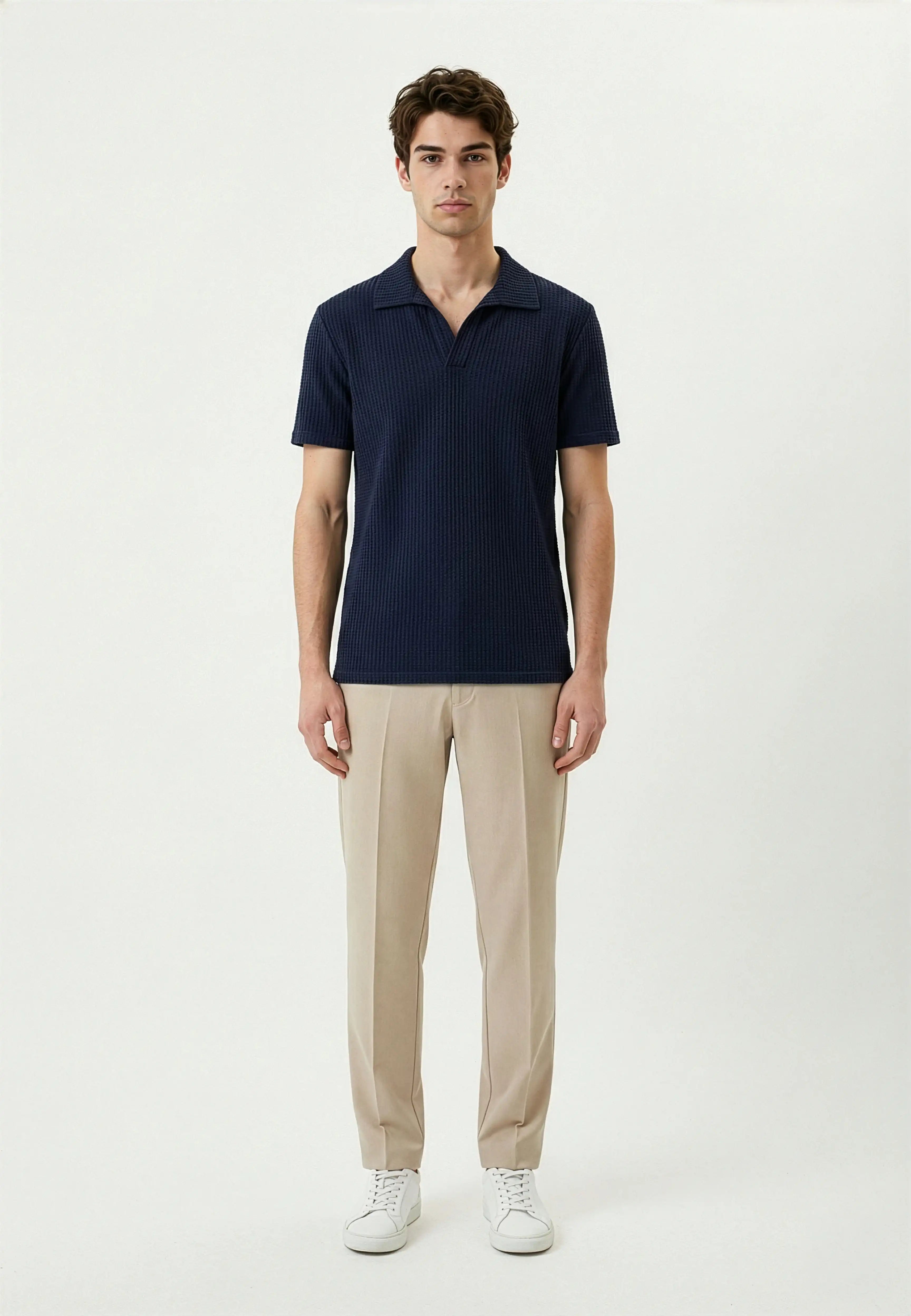 Nelson knitted polo - Blue