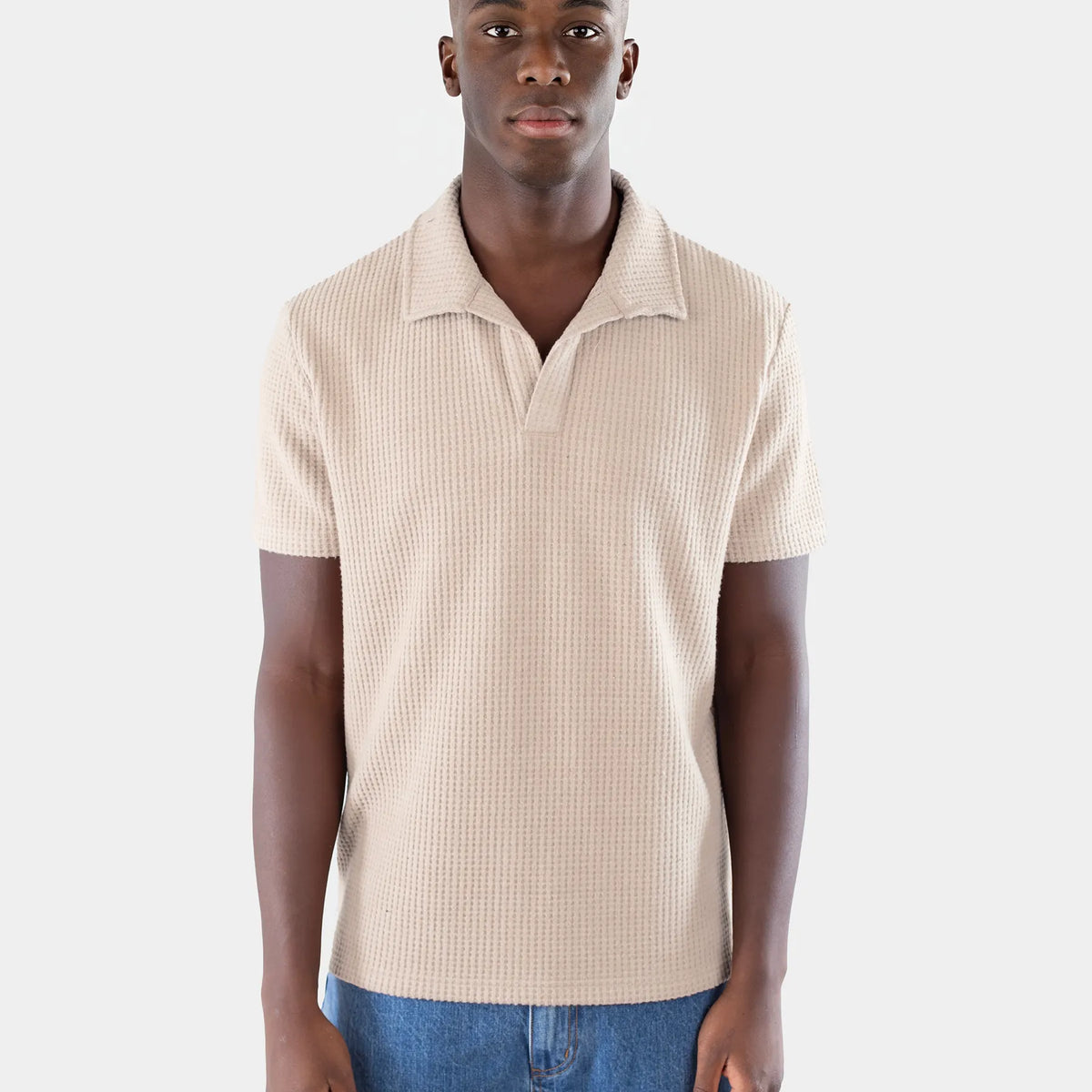 Nelson knitted polo shirt Cappuccino - Main Image