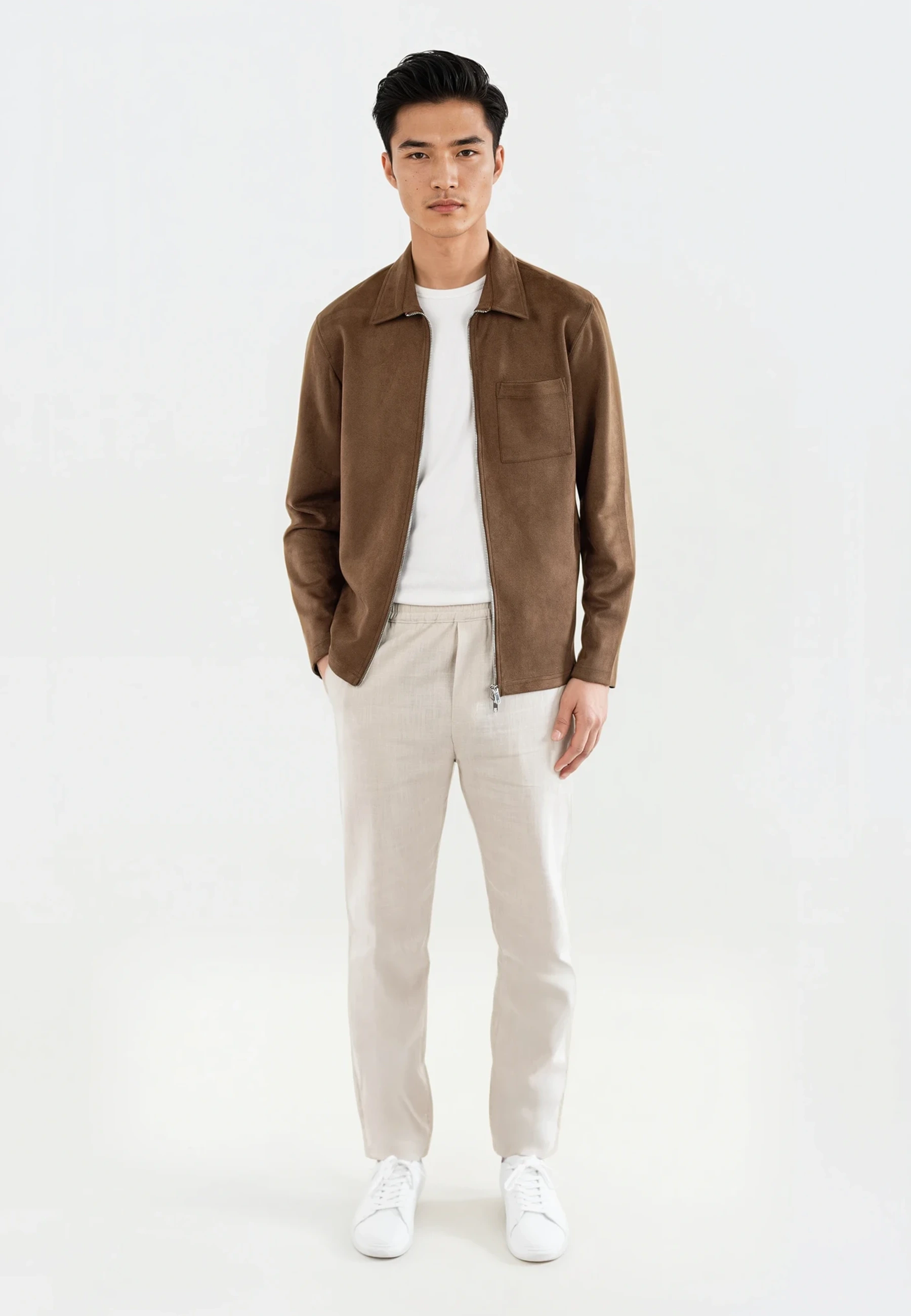 Neo vegan suede overshirt 2.0 - Brown