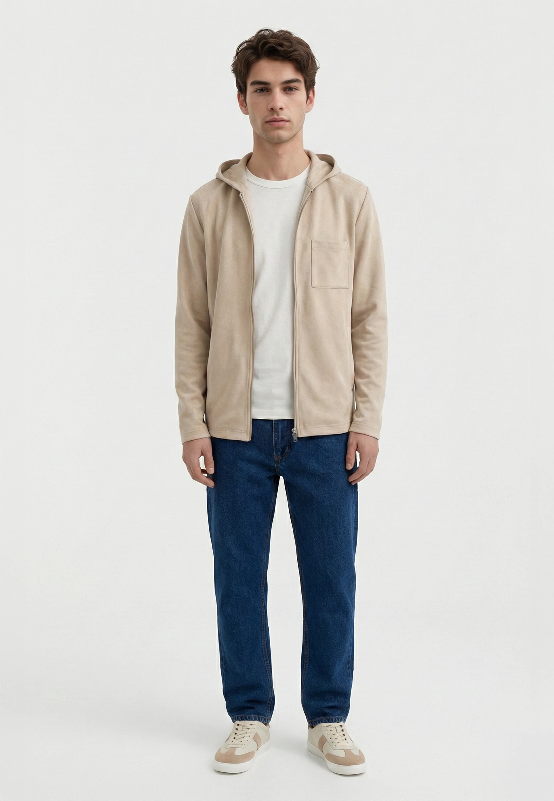 Nikolaj vegan zip hoodie - Beige