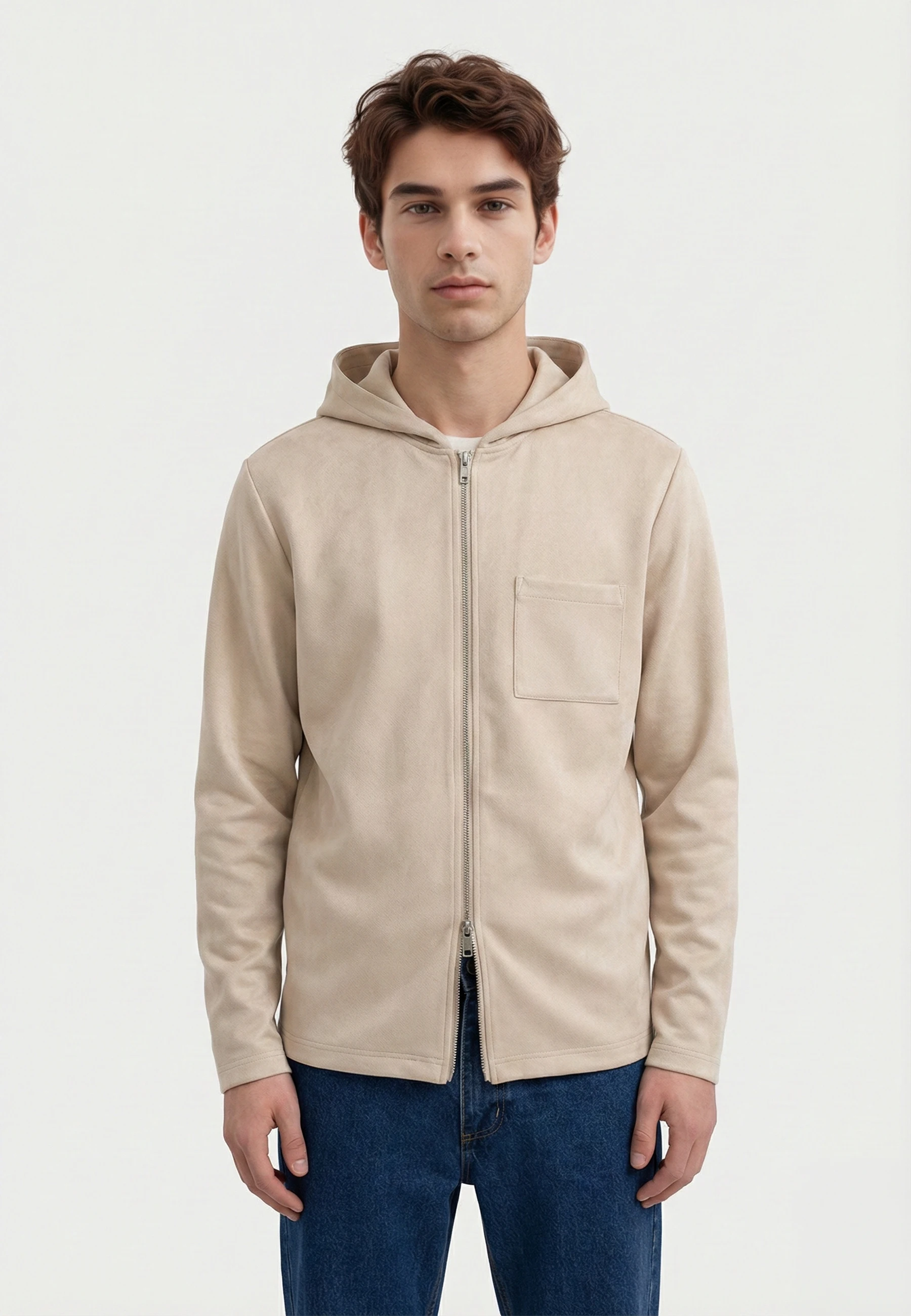 Nikolaj vegan zip hoodie - Beige