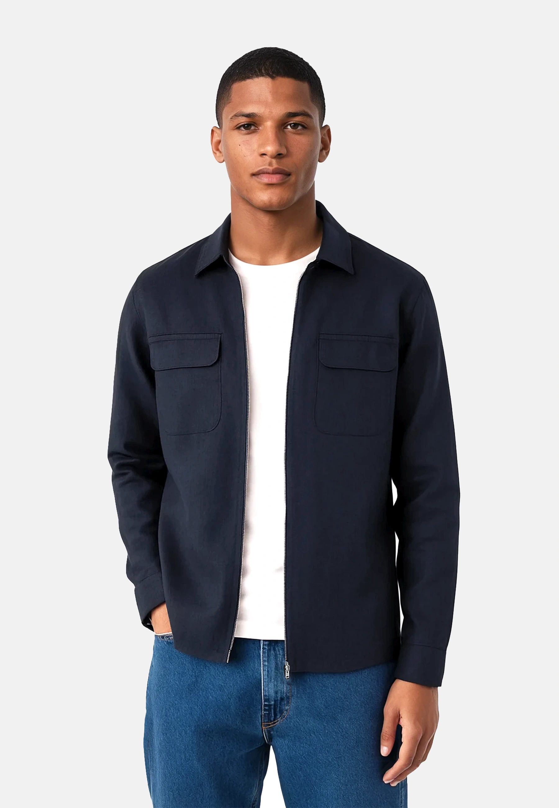 Quincy linen overshirt - Blue