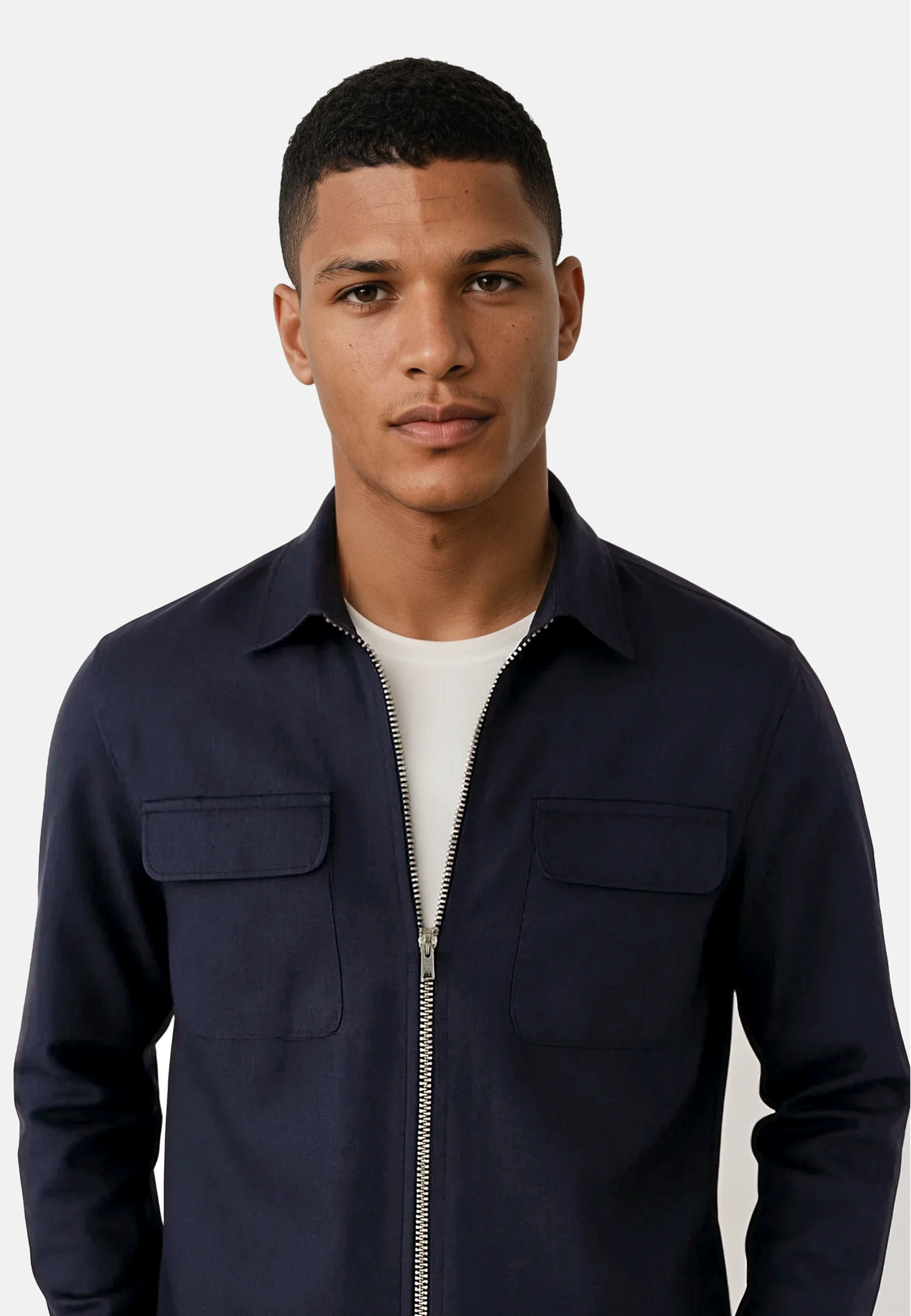 Quincy linen overshirt - Blue