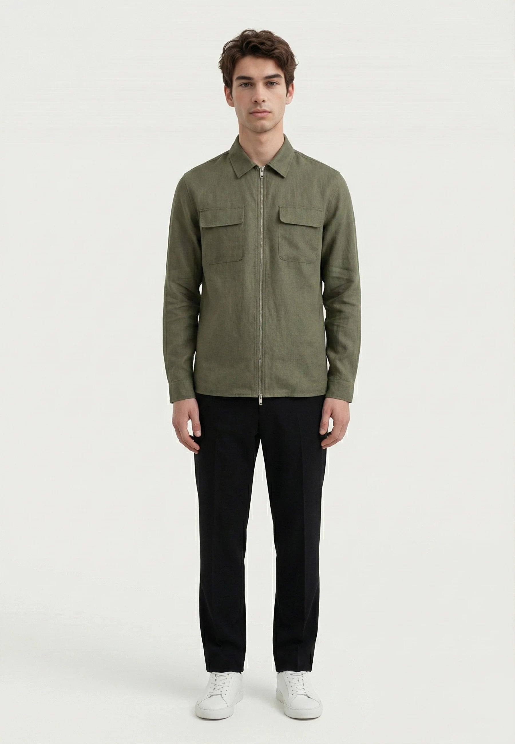 Quincy linneovershirt - Ljusgrön