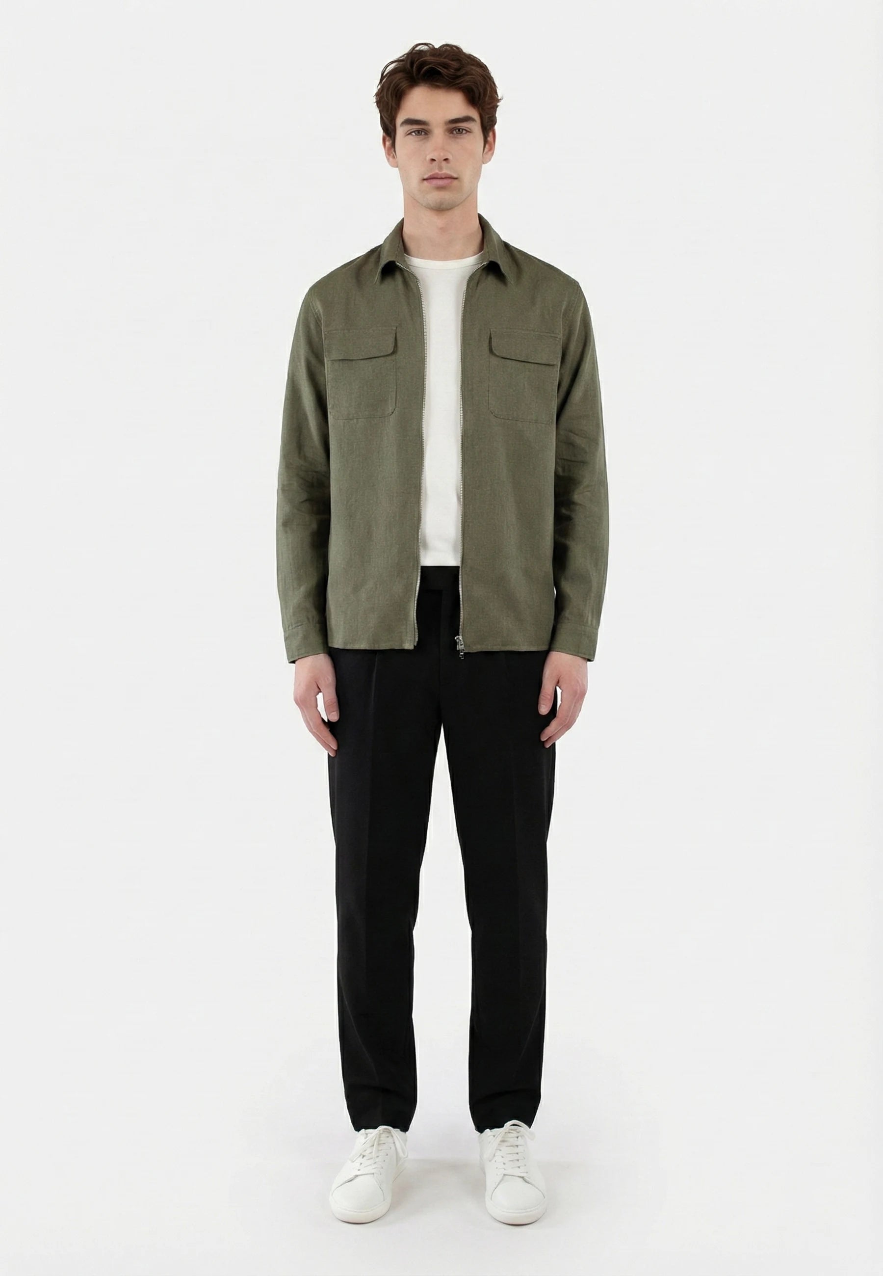 Quincy linneovershirt - Ljusgrön