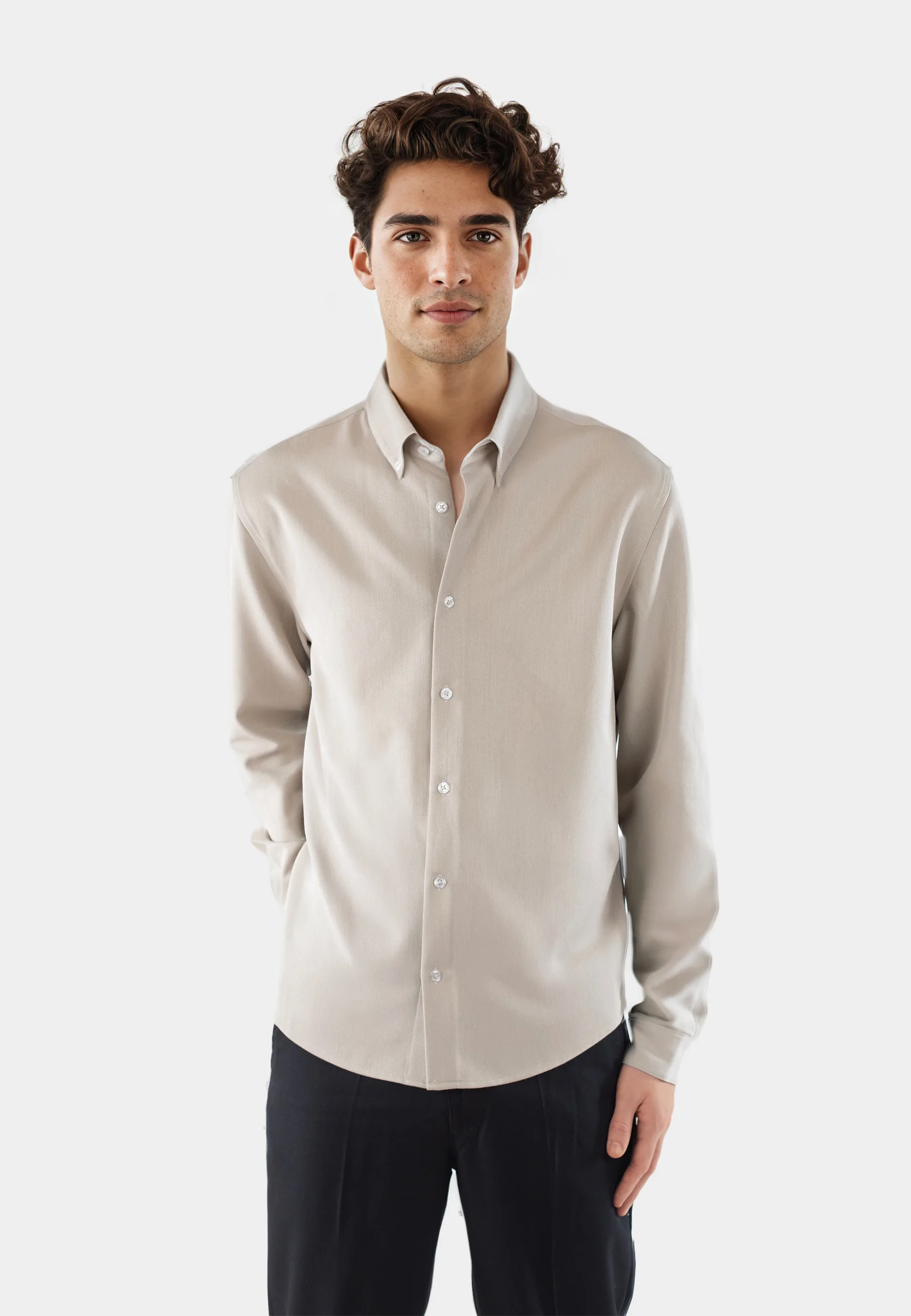 Redy viscose blend shirt - Light brown