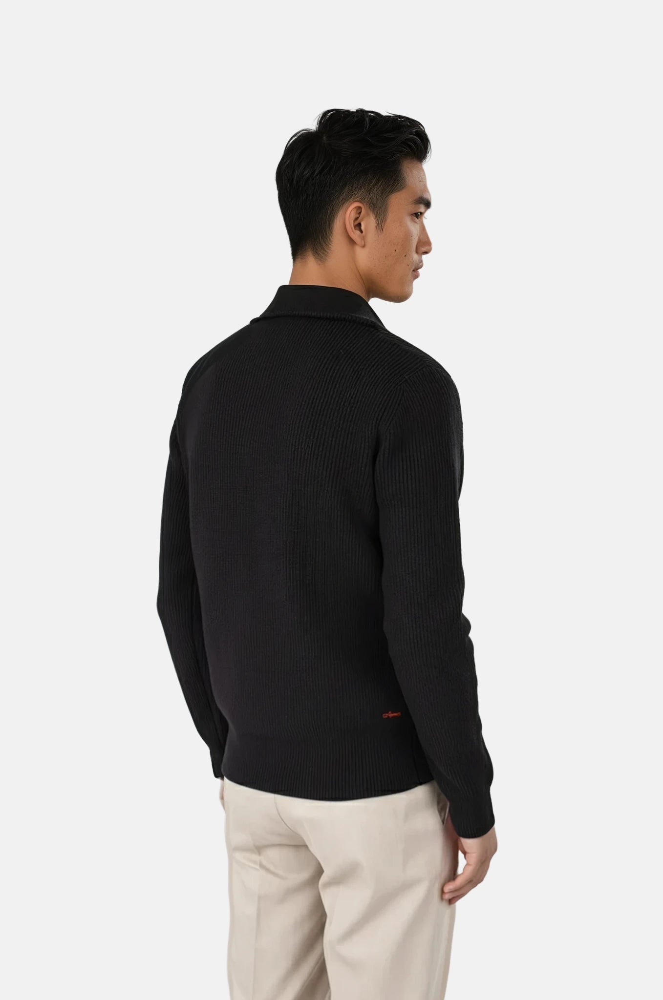 Reuben knitted half zip - Black