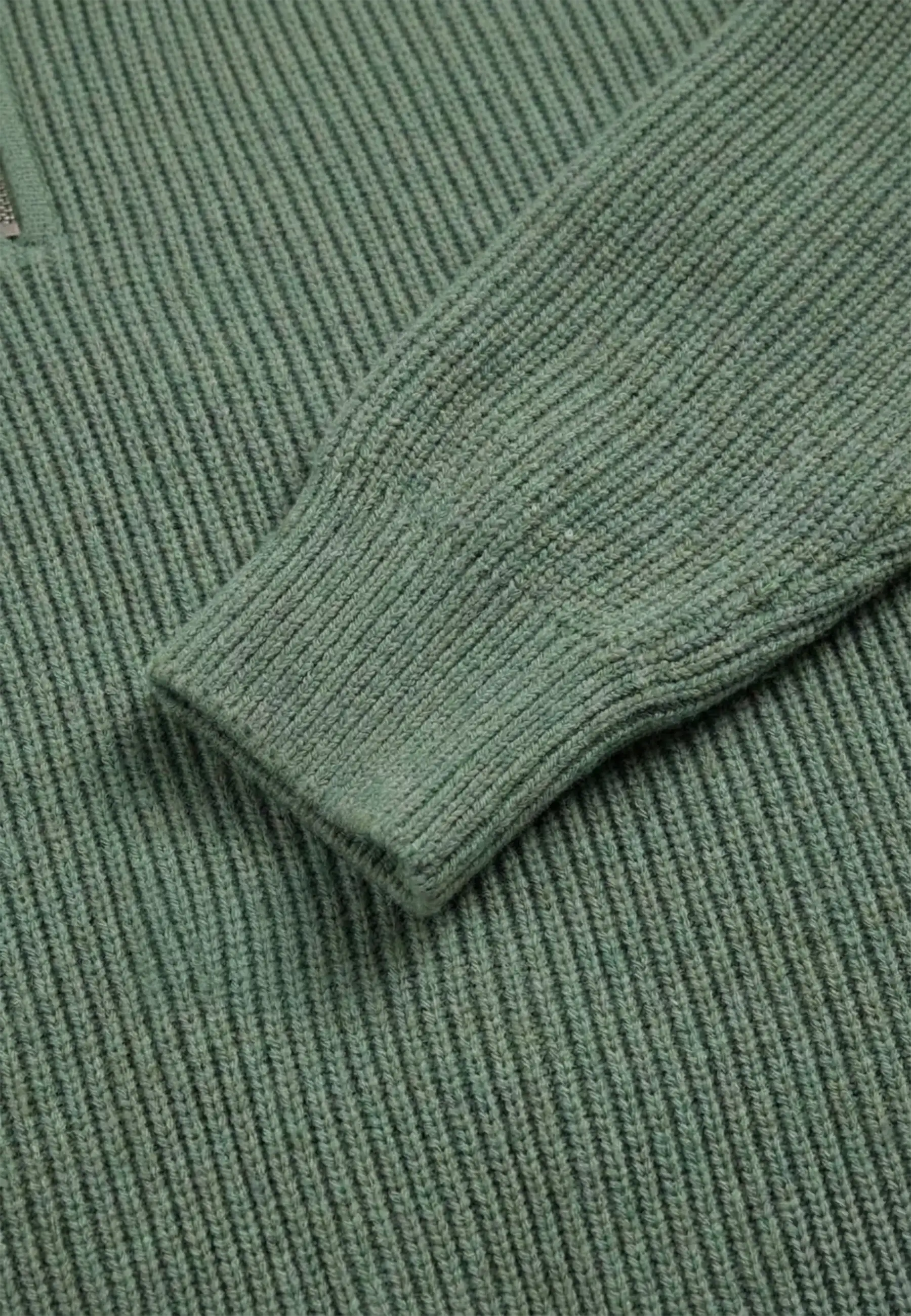 Reuben knitted half zip sweater - Light green