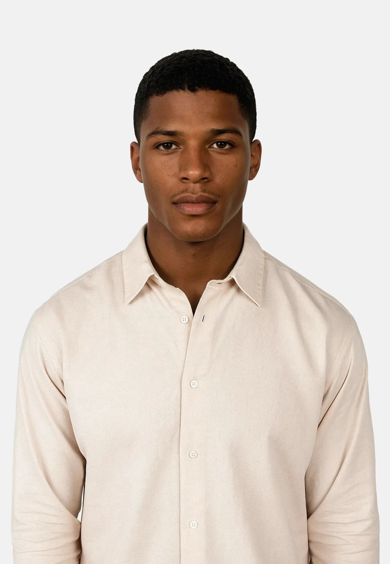 Shift brushed flannel shirt - Beige