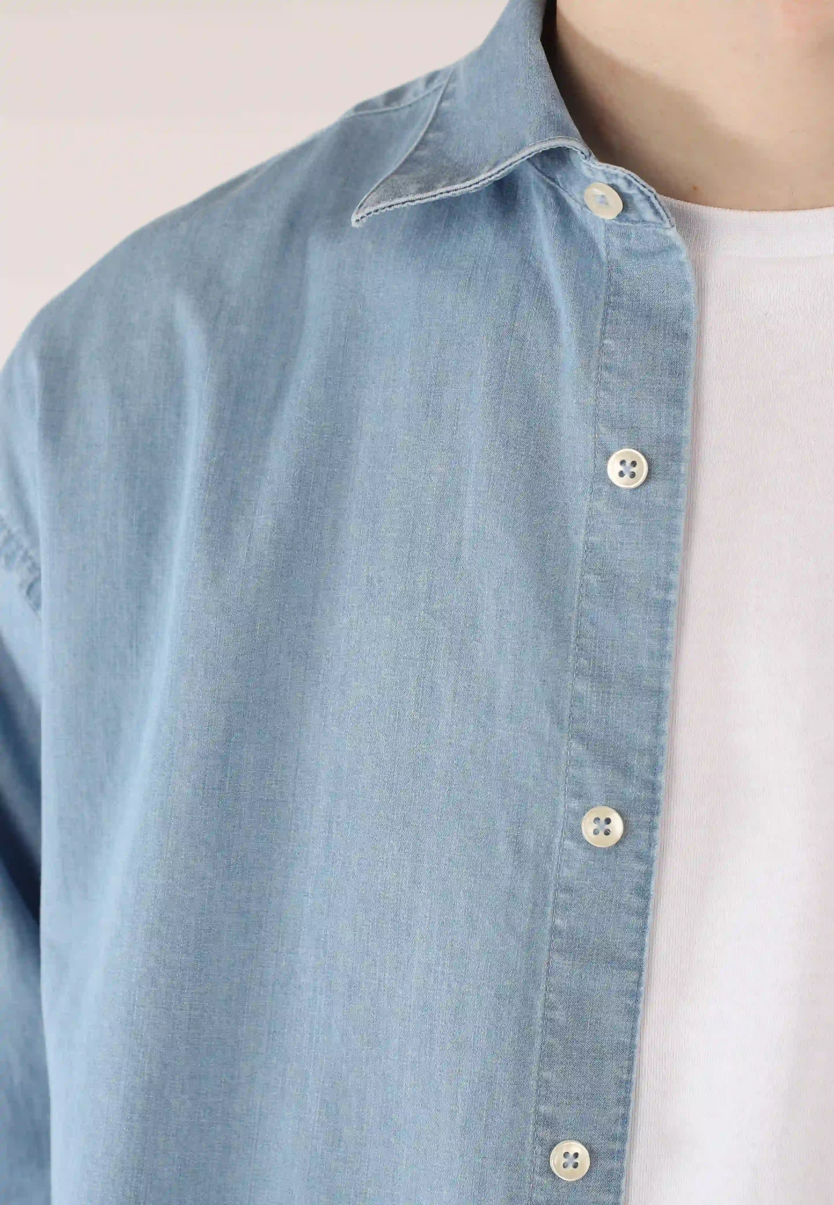 Shift relaxed washed denim shirt - Blue