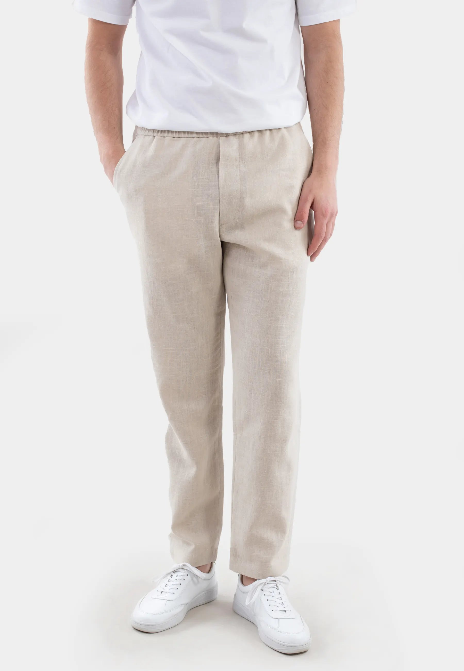 Harlow linen trousers - Sunburst beige