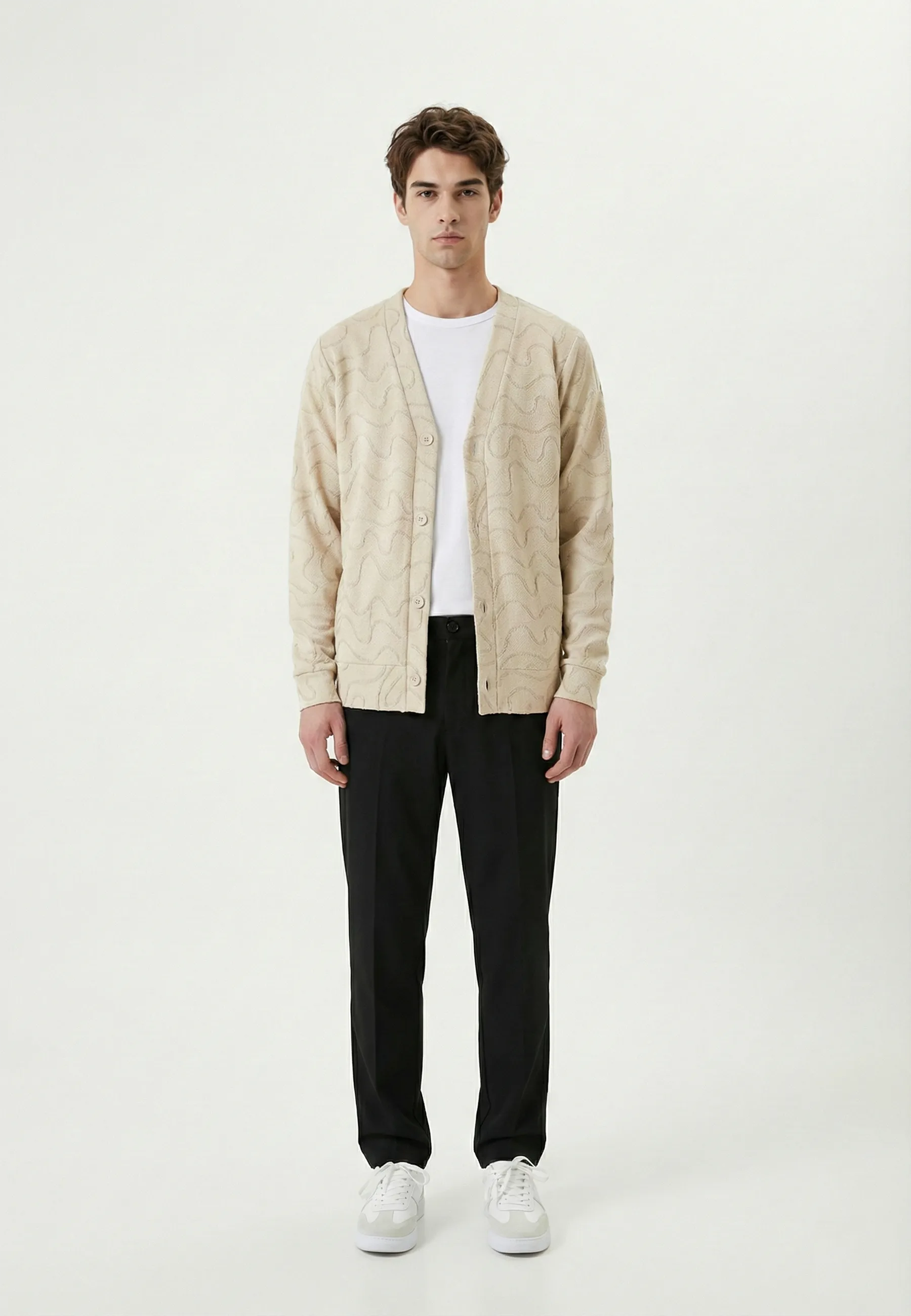 Taro jacquard cardigan - Beige