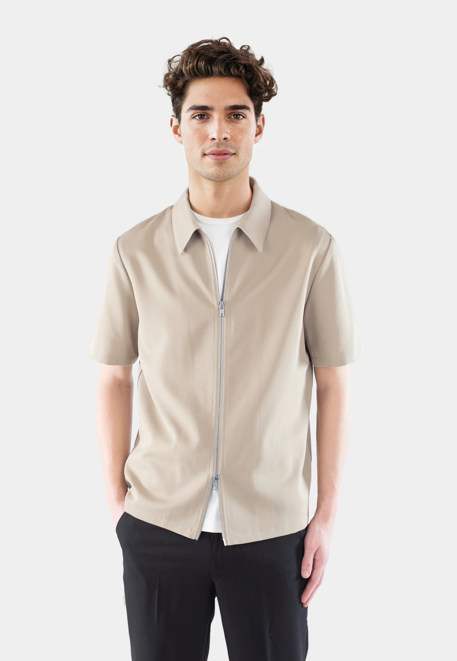 Vander zip shirt - Cappuccino