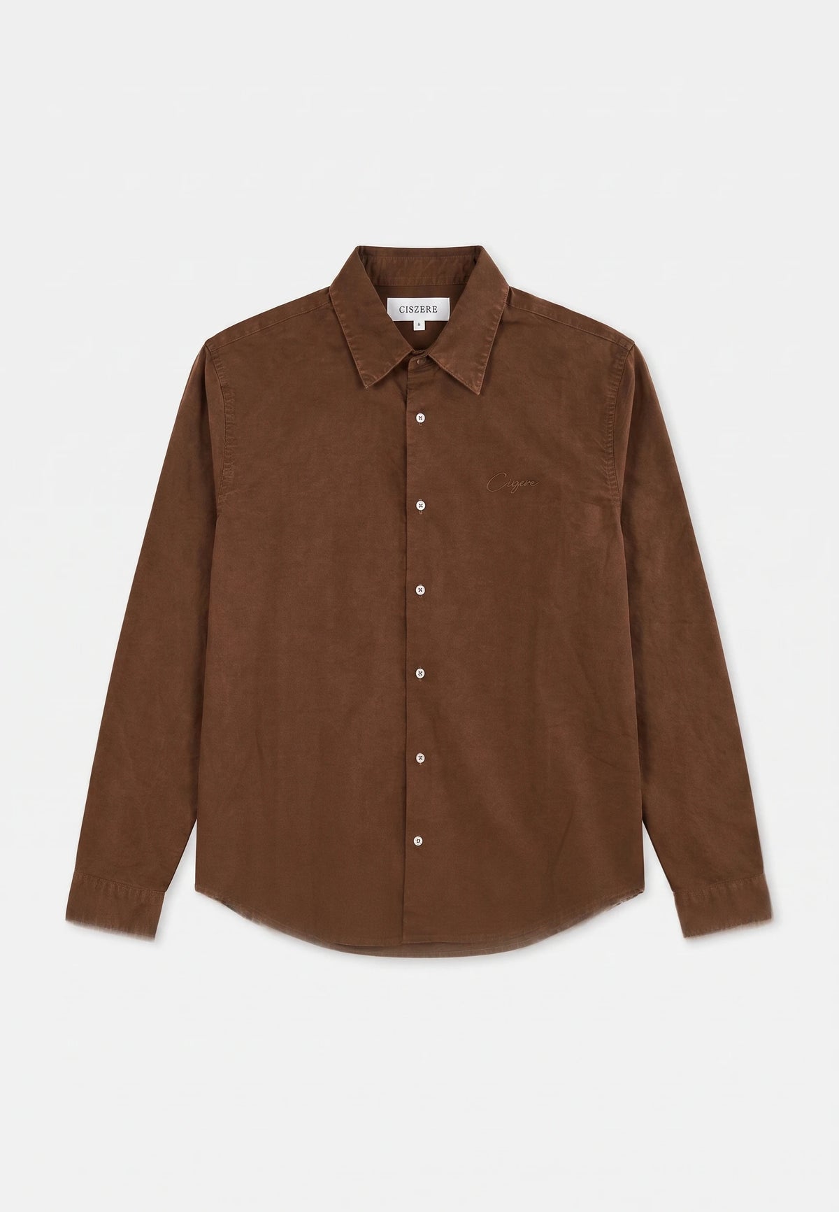 Algot washed oxford shirt - Brown, flat lay