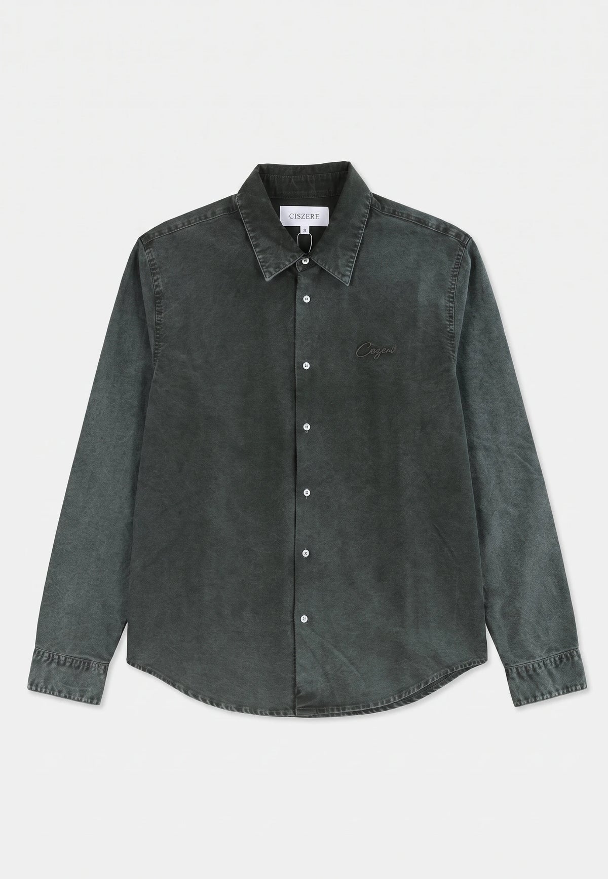 Algot washed oxford shirt - Green, flat lay