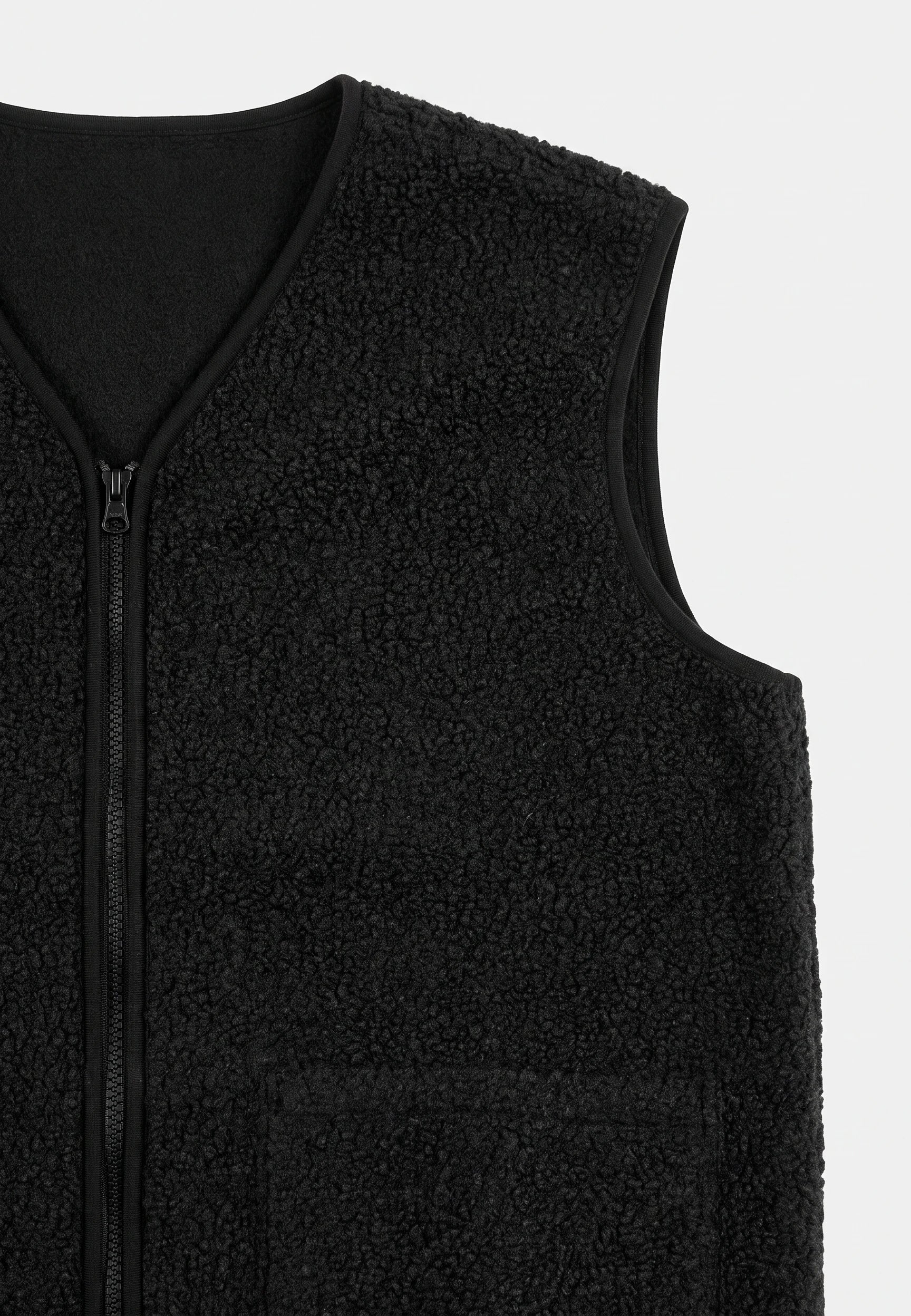Avery boucle vest - Black, fabric close up