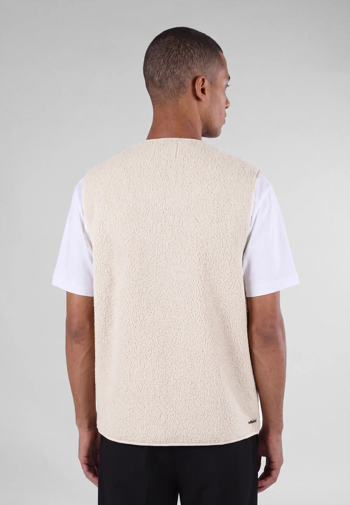 Avery boucle vest - Beige, back view on model