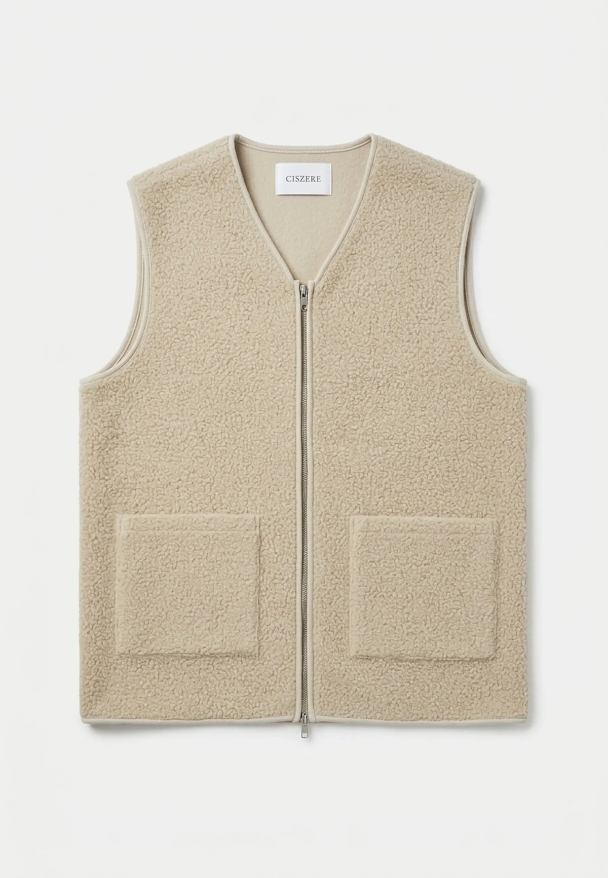 Avery boucle vest - Beige, flat lay