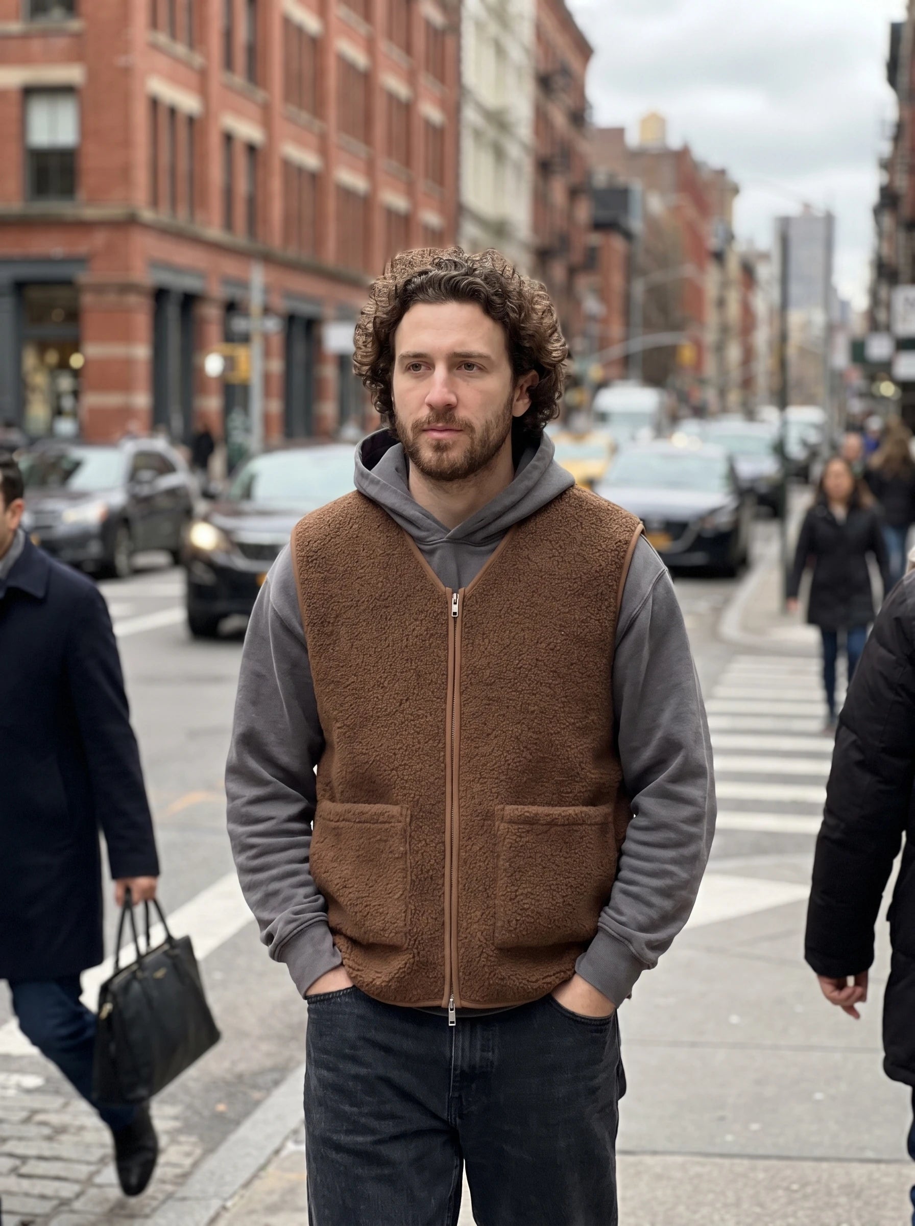 Avery boucle vest - Brown