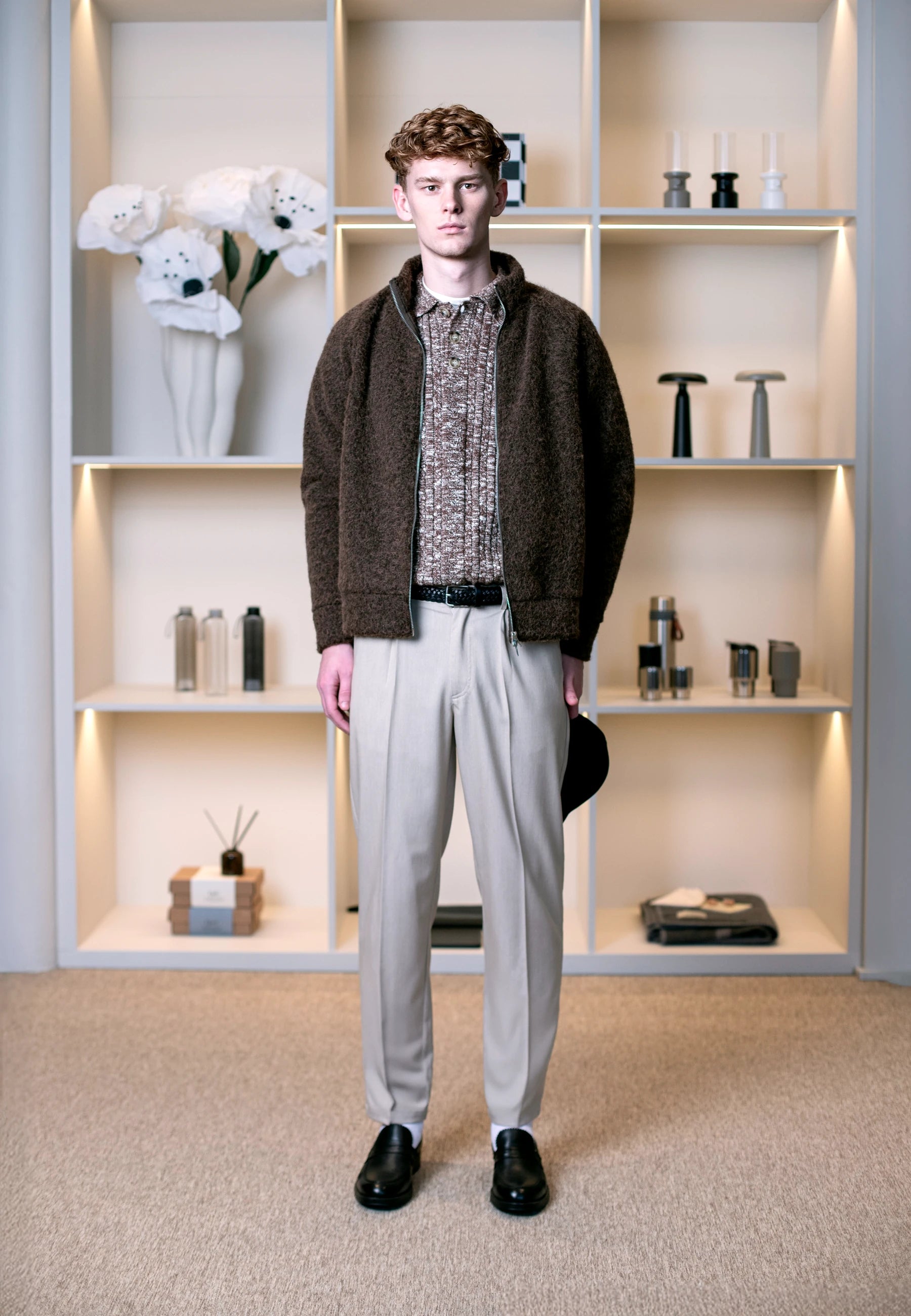 Ciszere AW26 Past Forward - brown knitted jacket with hat