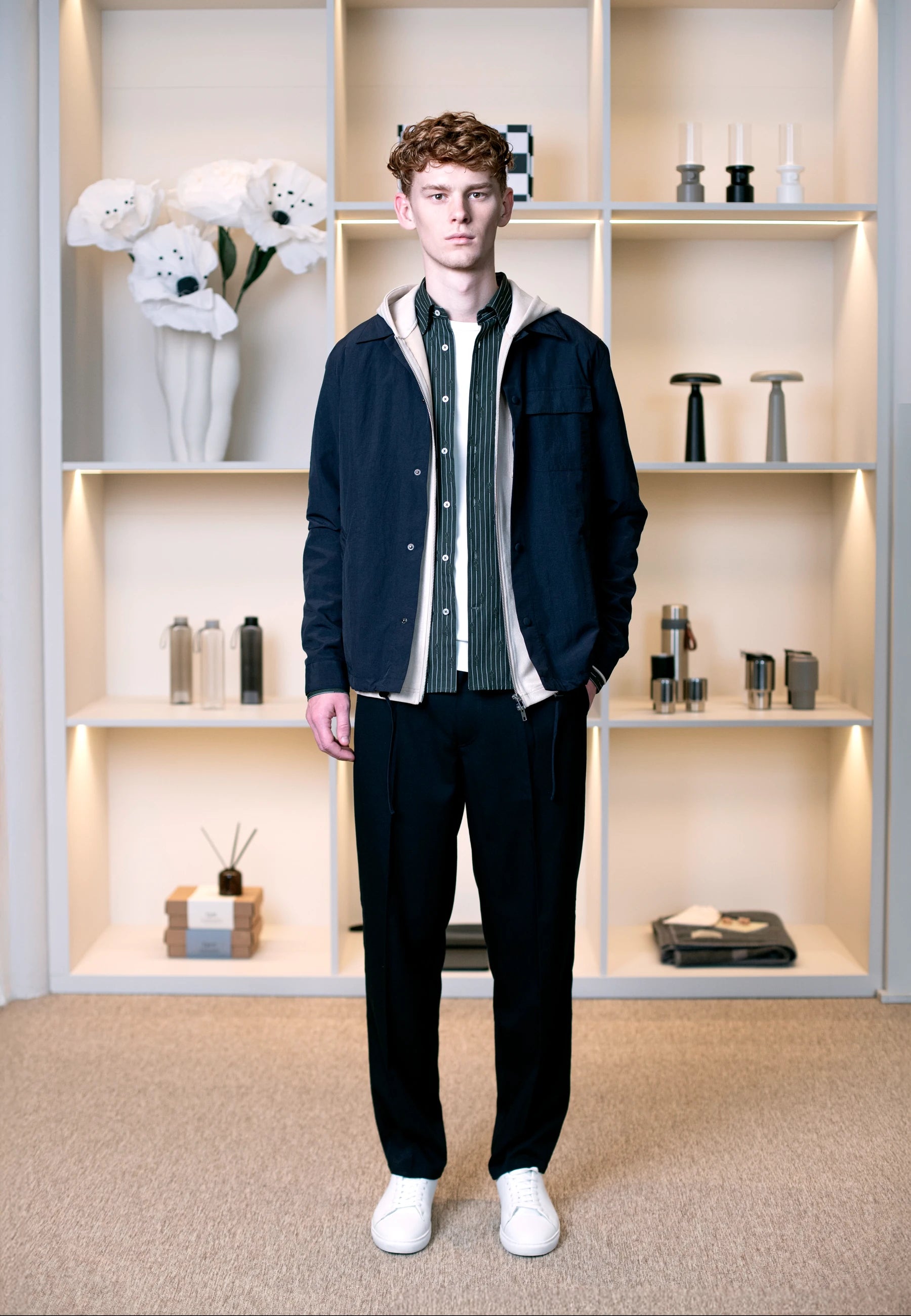 Ciszere AW26 Past Forward - navy jacket with white shirt