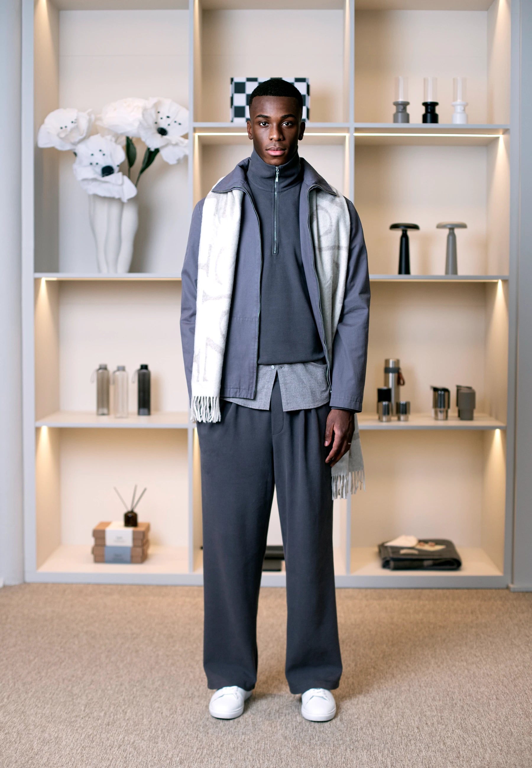 Ciszere AW26 Past Forward - technical silver jacket with grey trousers