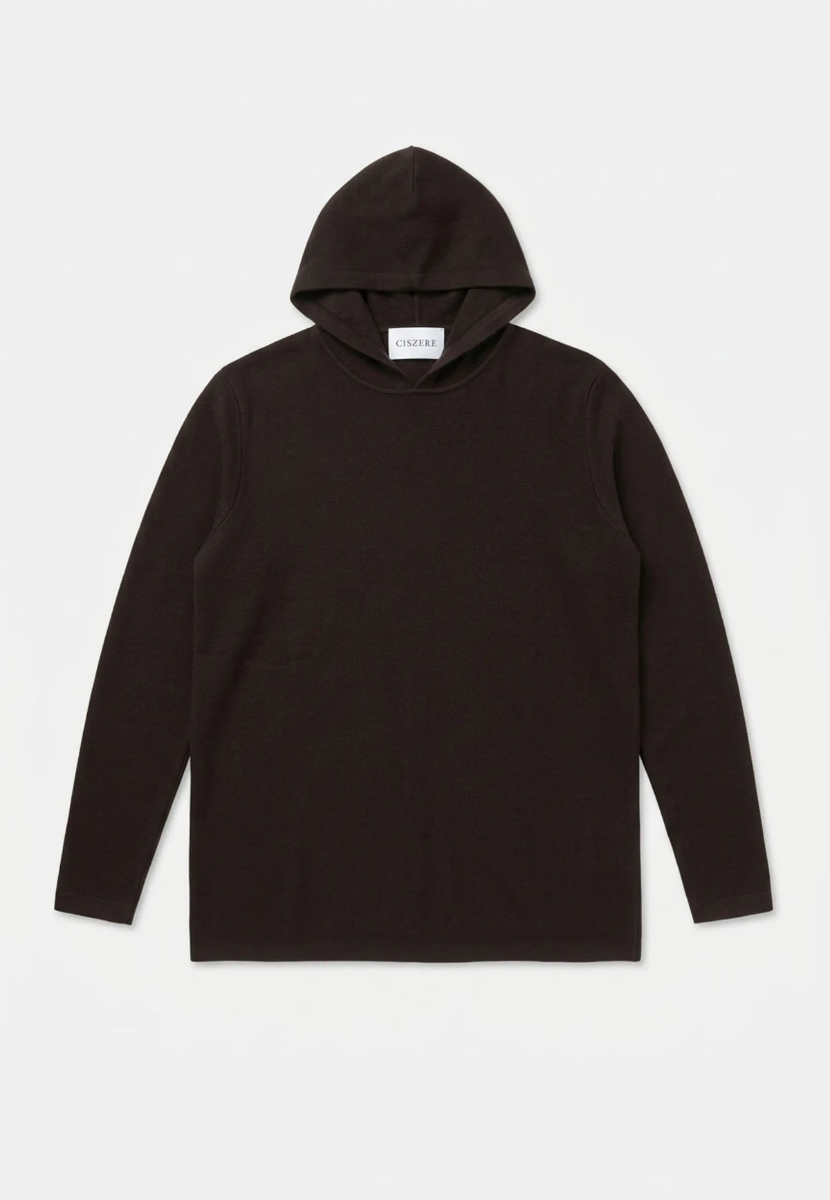 Cedric knitted hoodie - Brown, on model