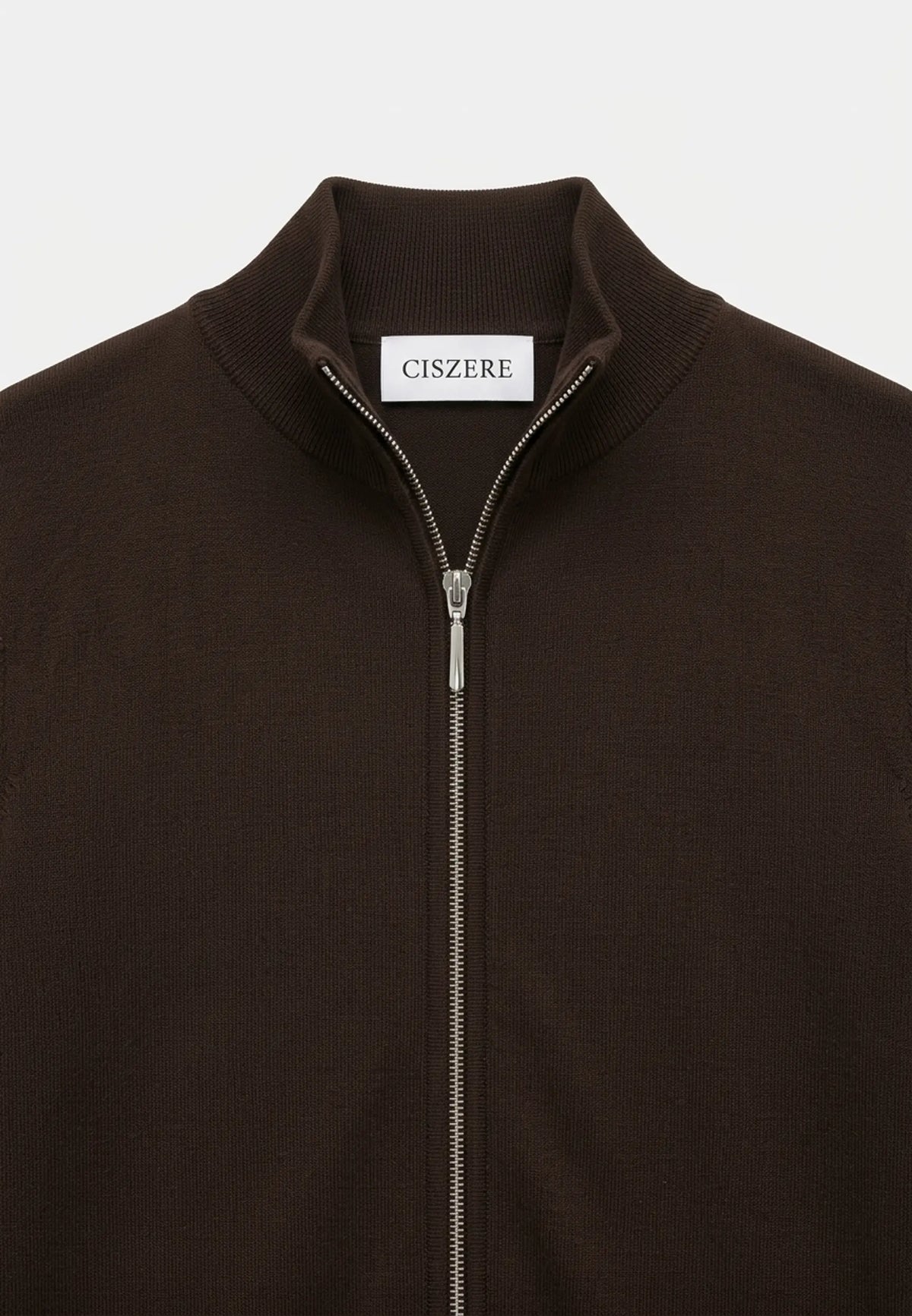 Cemal knitted high collar - Brown, on model