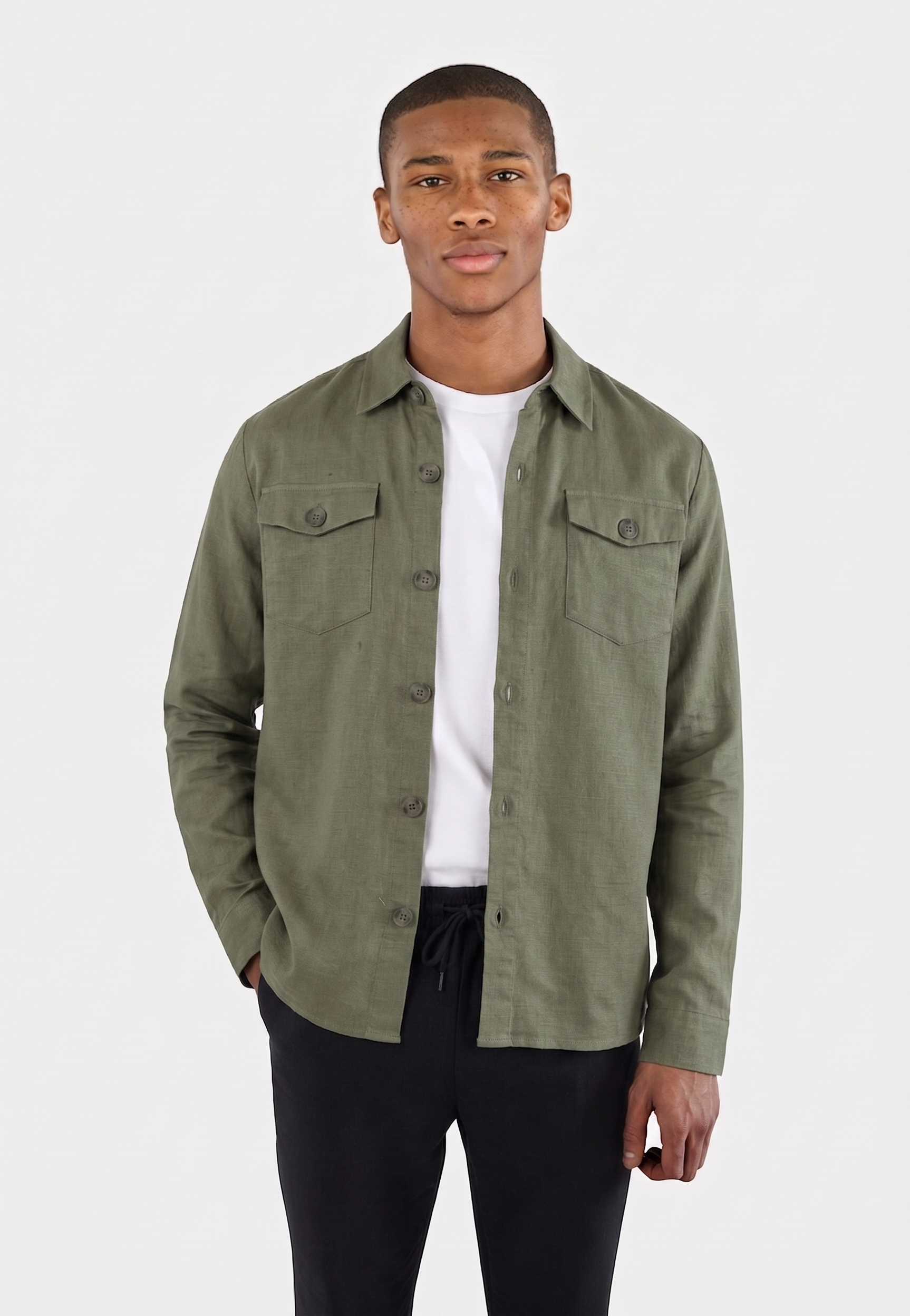 Dani linen overshirt - Sage Green