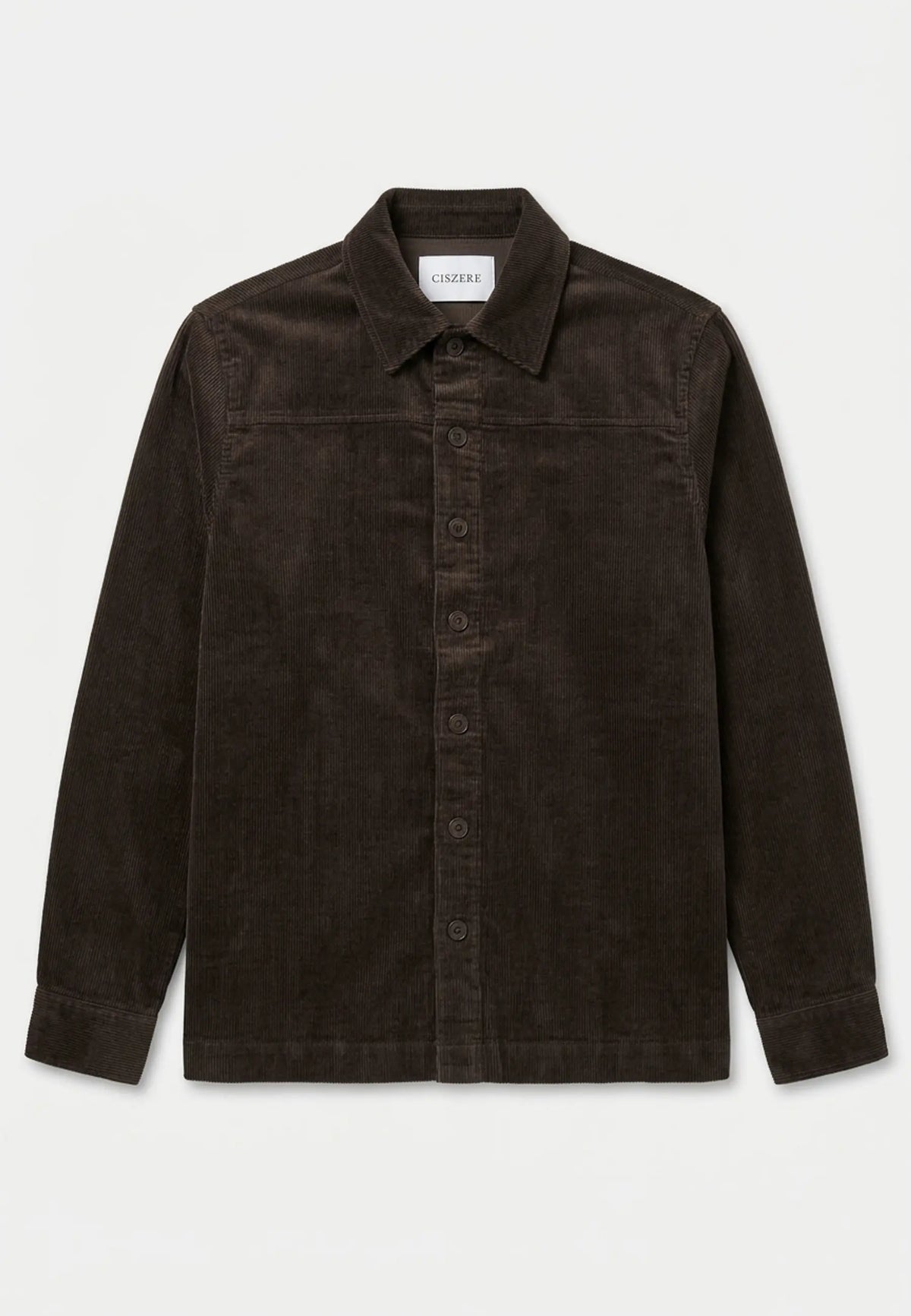 Dylan cord overshirt 3.0 - Dark Brown, on model