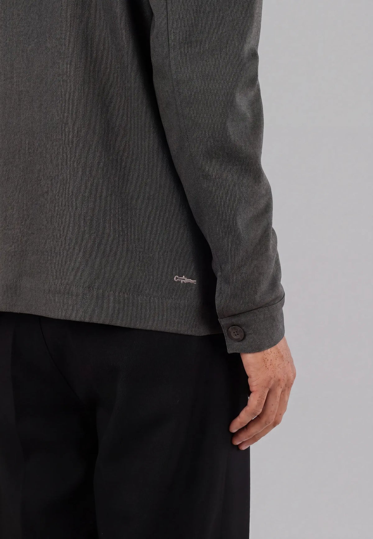 Elis heavy overshirt - Dark grey, detail view