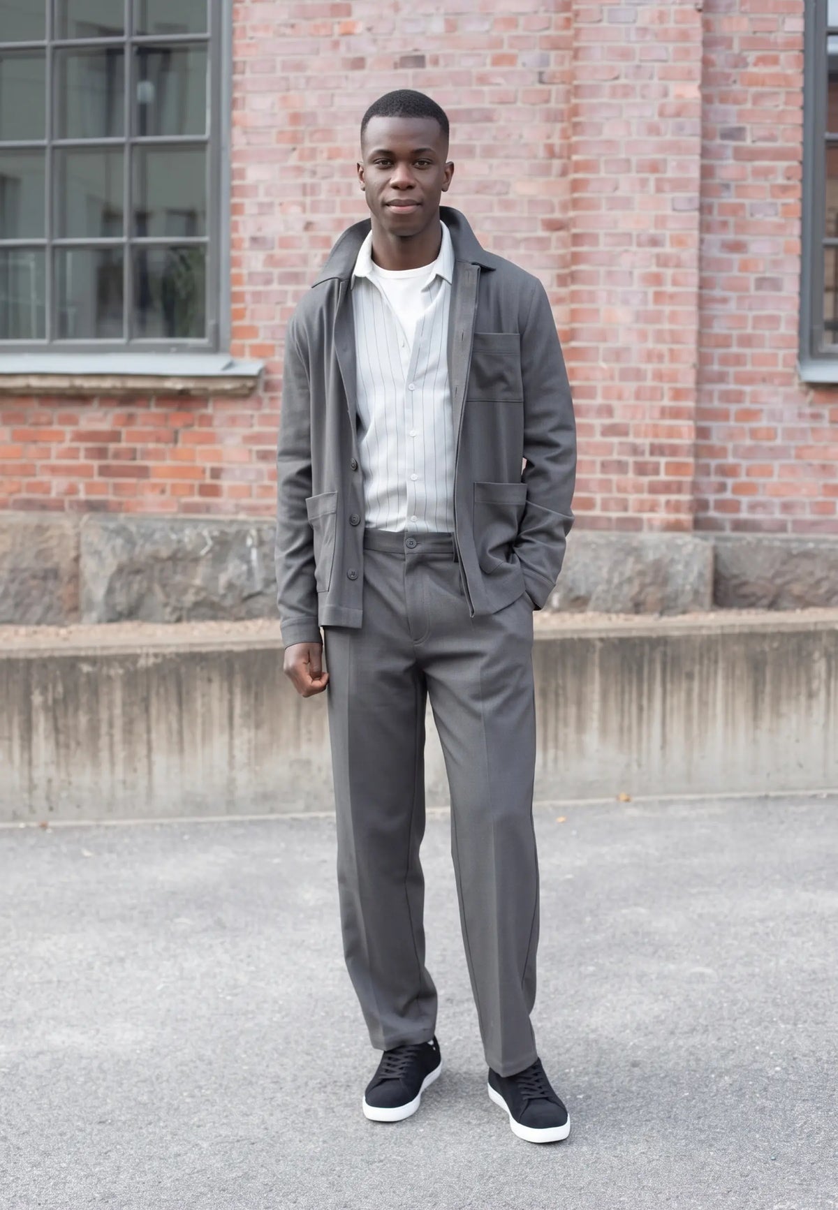 Elis heavy overshirt - Dark grey, lifestyle image