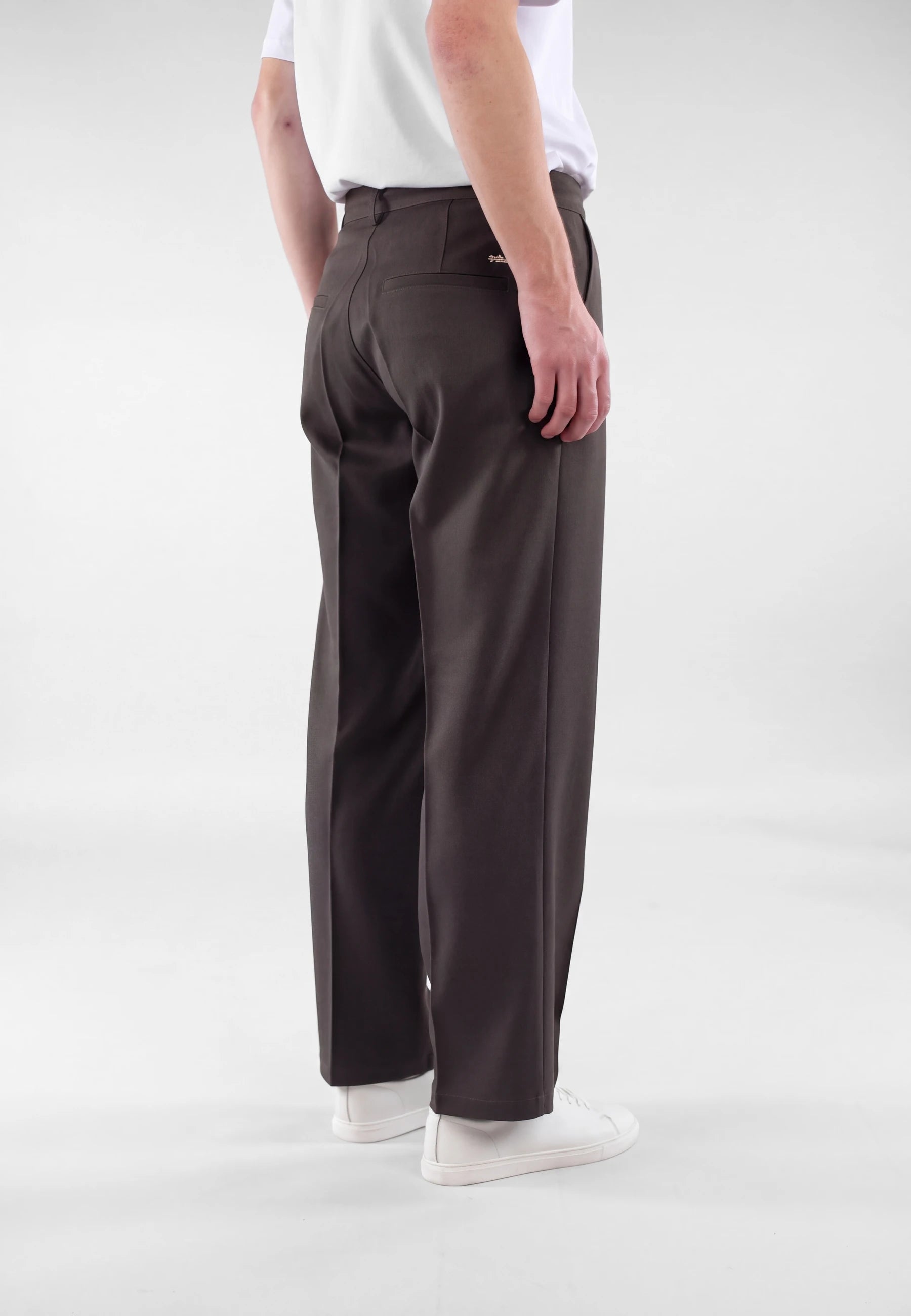 Ethan Heavy Relaxed Fit trousers - Dark grey, back view on model