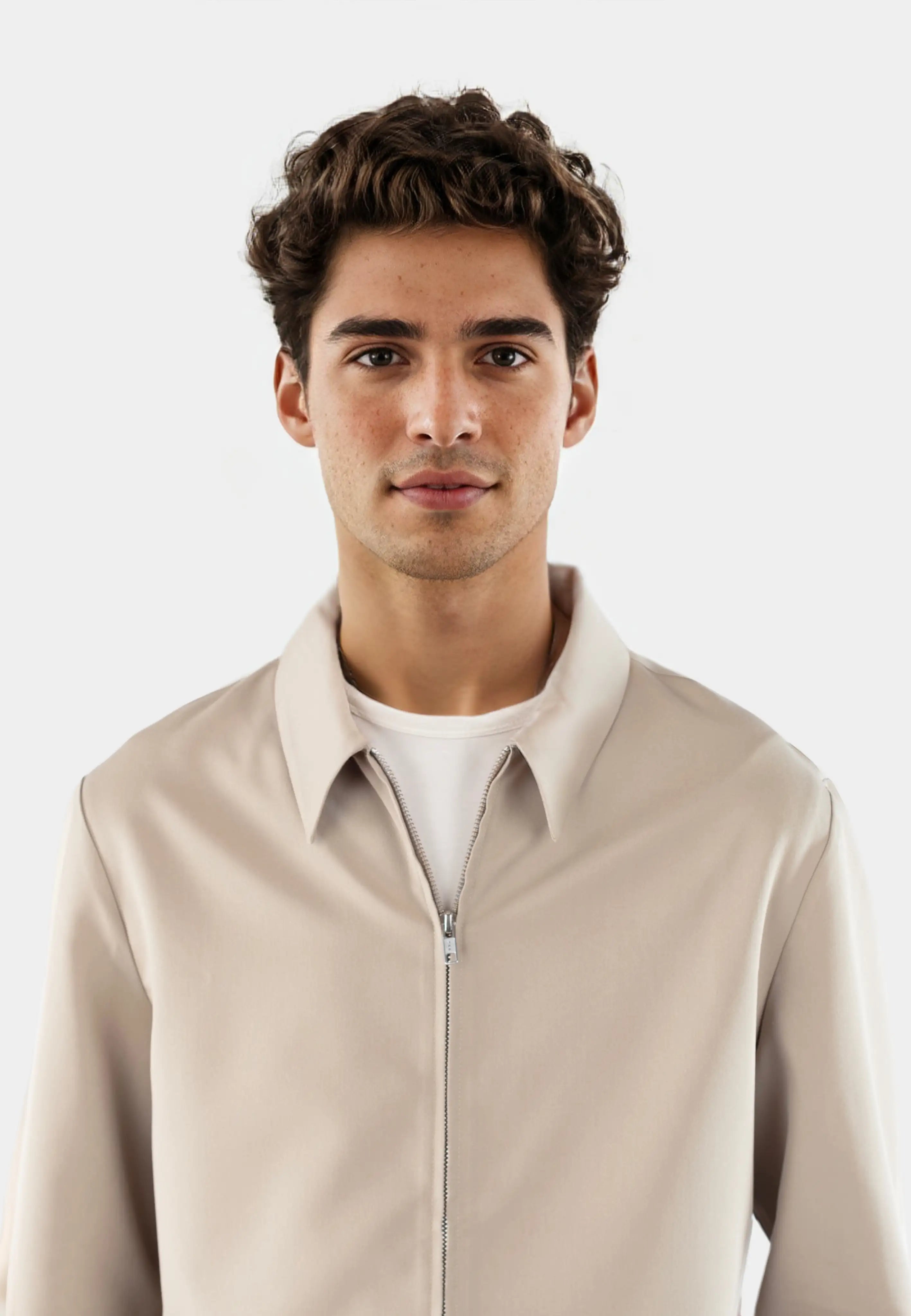 Evander suit zip overshirt - Light brown