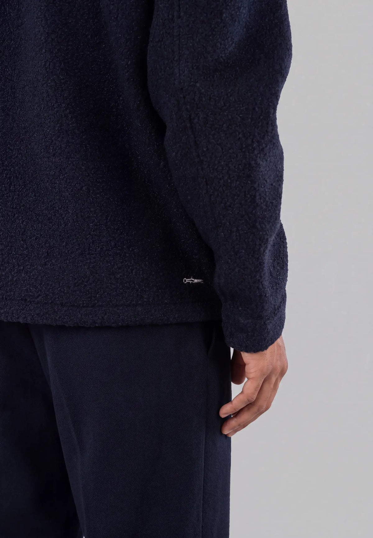 Fred boucle overshirt - Navy, detail view