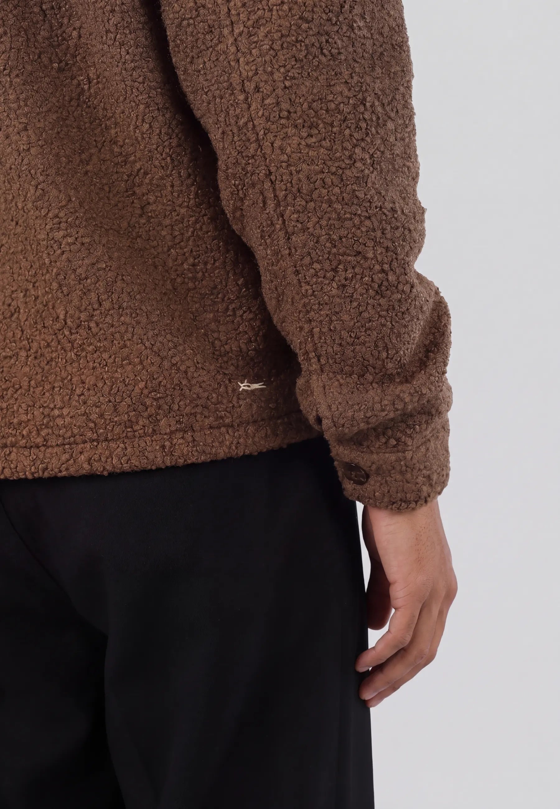 Fred boucle overshirt - Brown, detail view