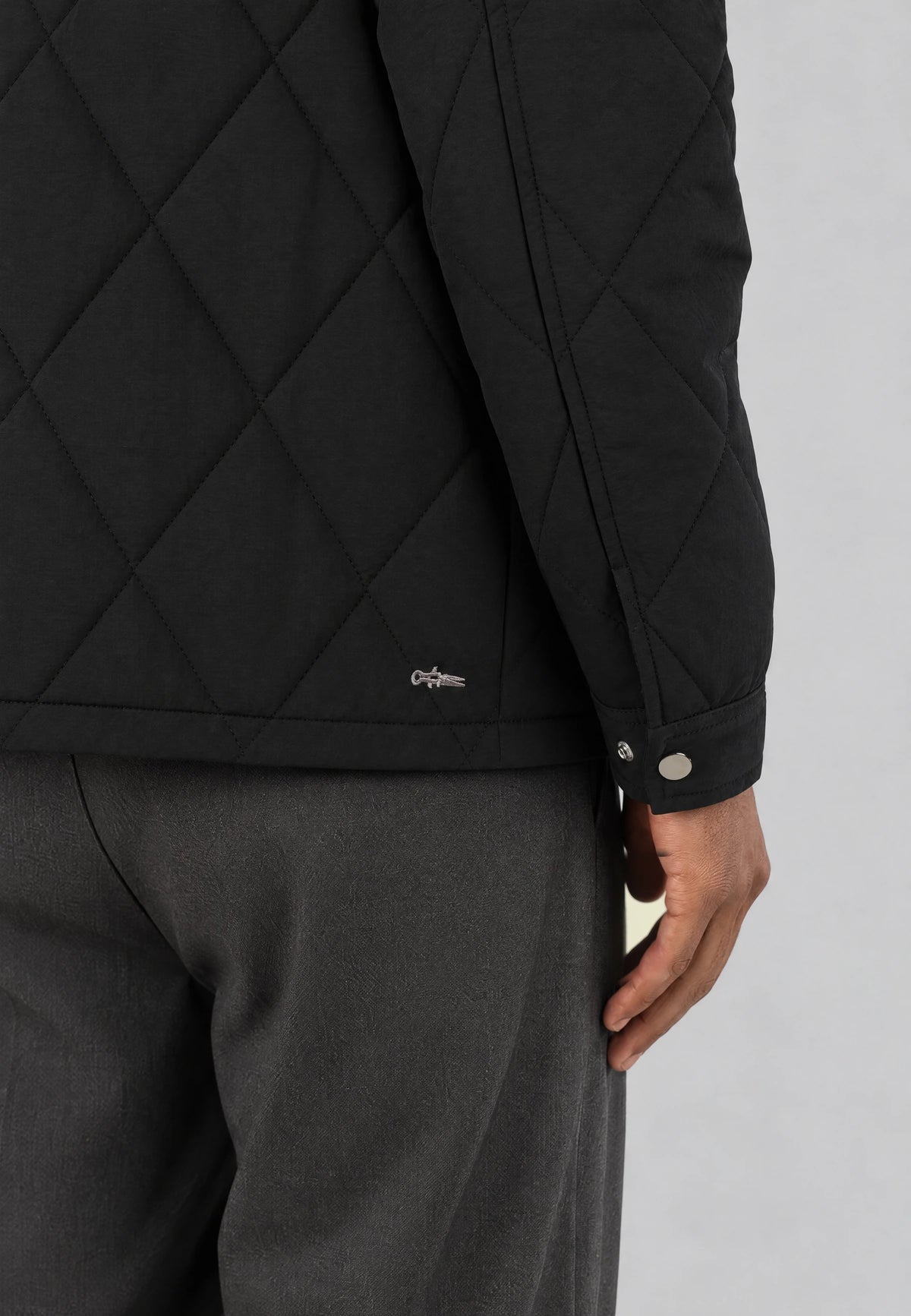 Jeff quilted shirt jacket - Black, detail view