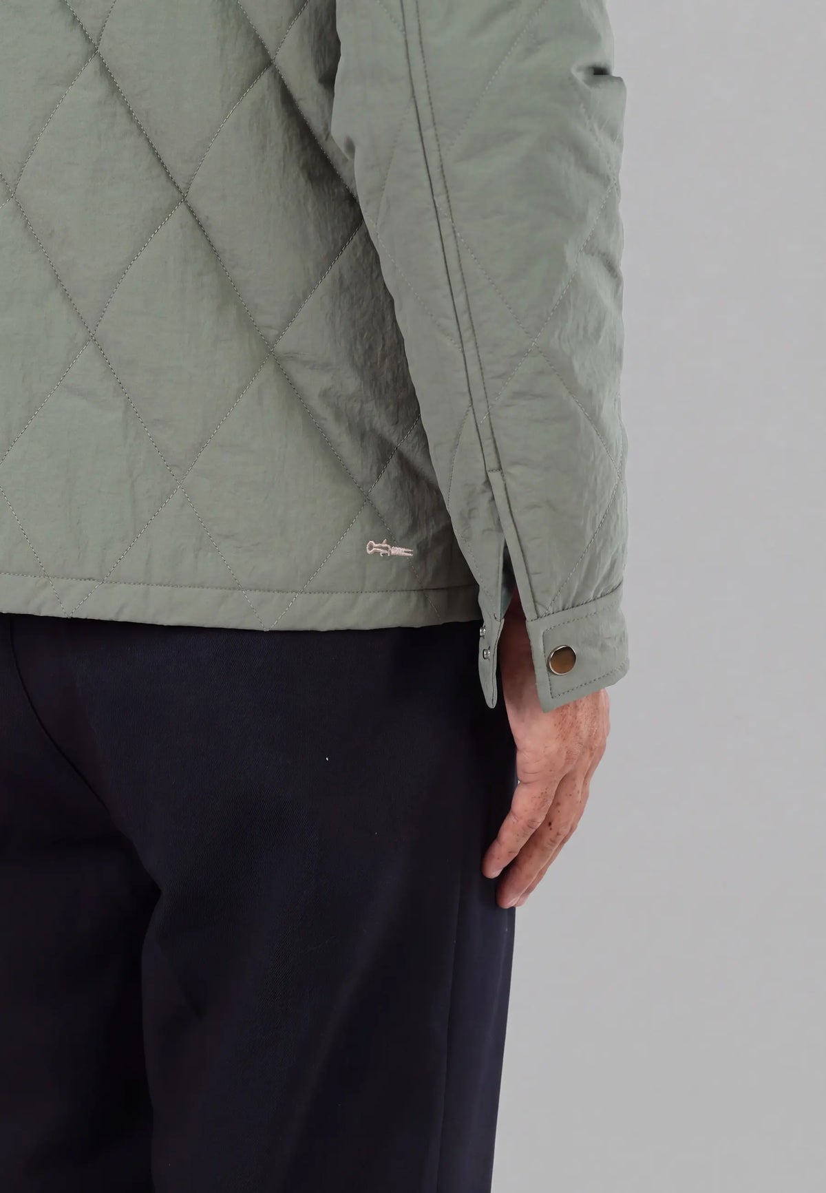 Jeff quilted shirt jacket - Green, detail view