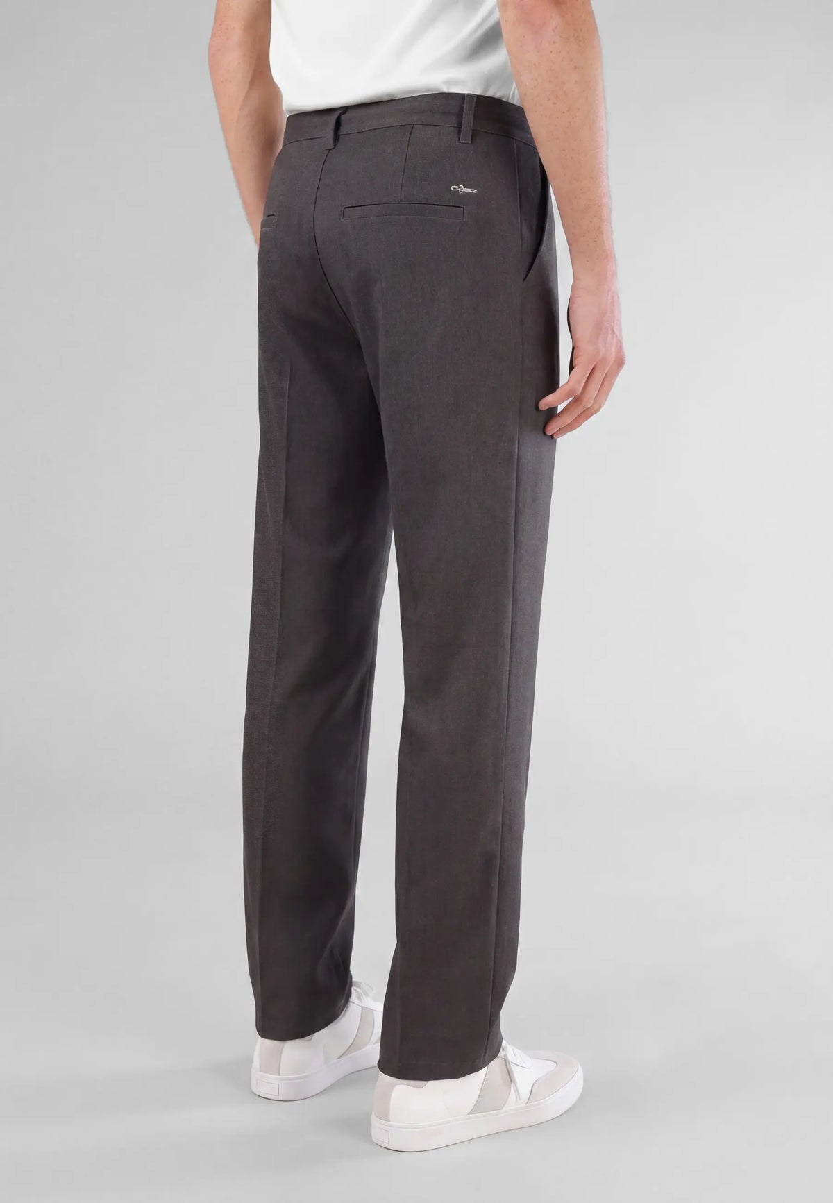 Landon heavy trousers - Dark grey, back view on model
