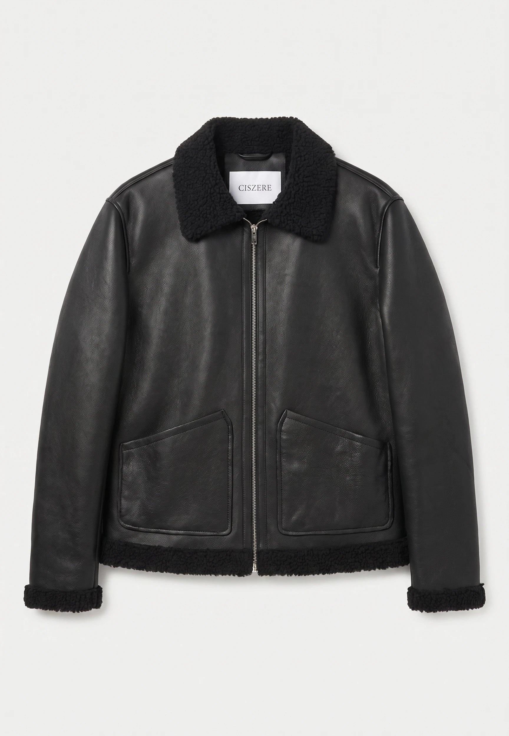 Loux shearling jacket - Black, flat lay