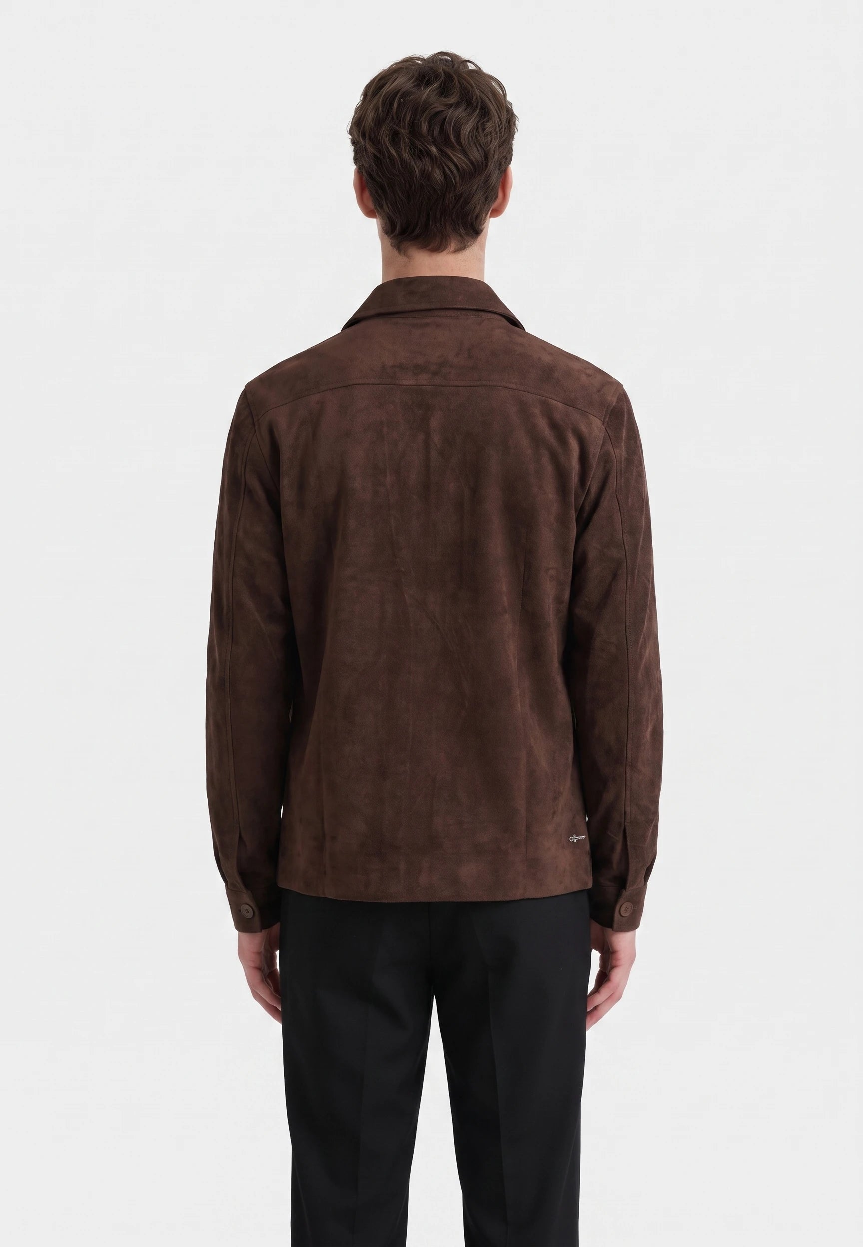 Nash vegan suede jacket - Java, back view on model