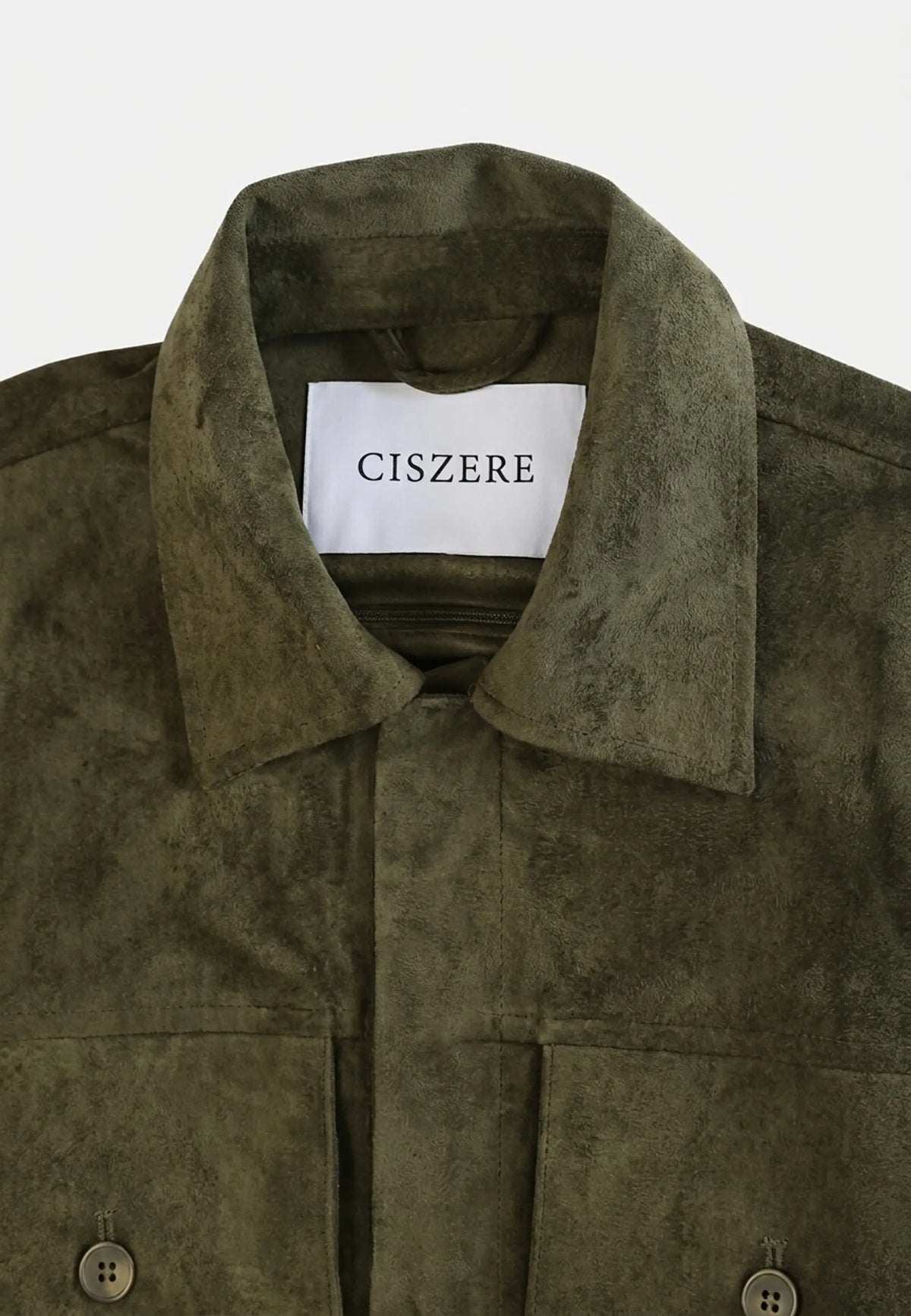Nash vegan suede jacket - Green, on model